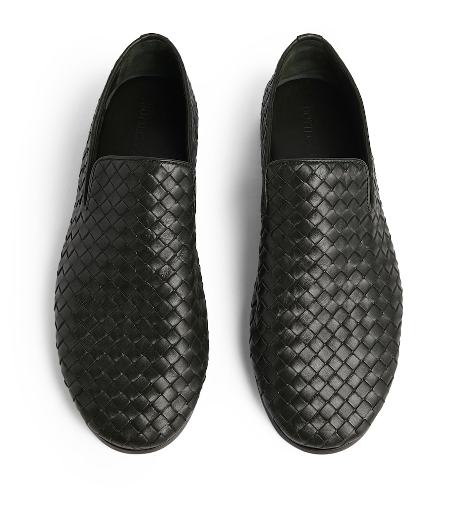 Leather Intrecciato Loafers NERO/NERO Image 3
