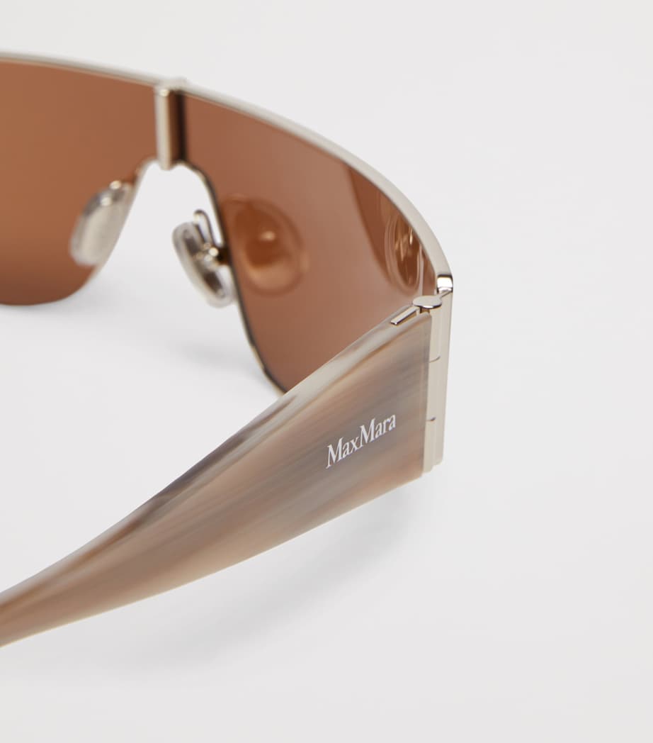 Metal Shield Sunglasses BROWN Image 3