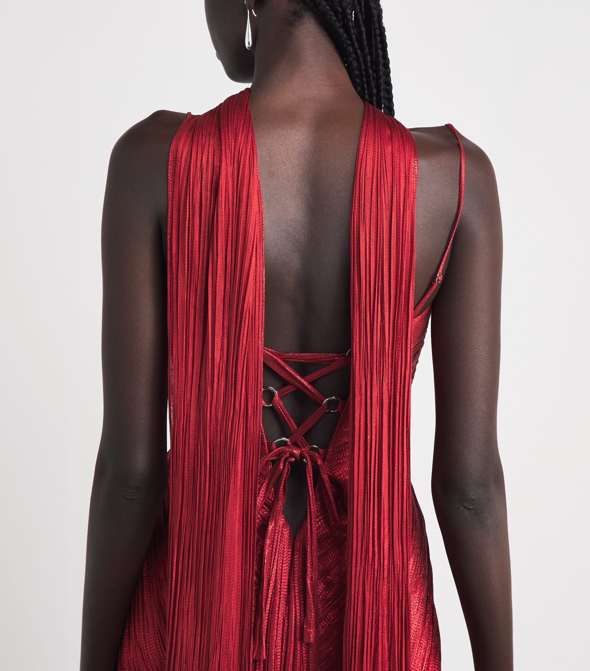 Maria Lucia Hohan Womens Silk Cut-Out Tonia Gown Salsa Image 3