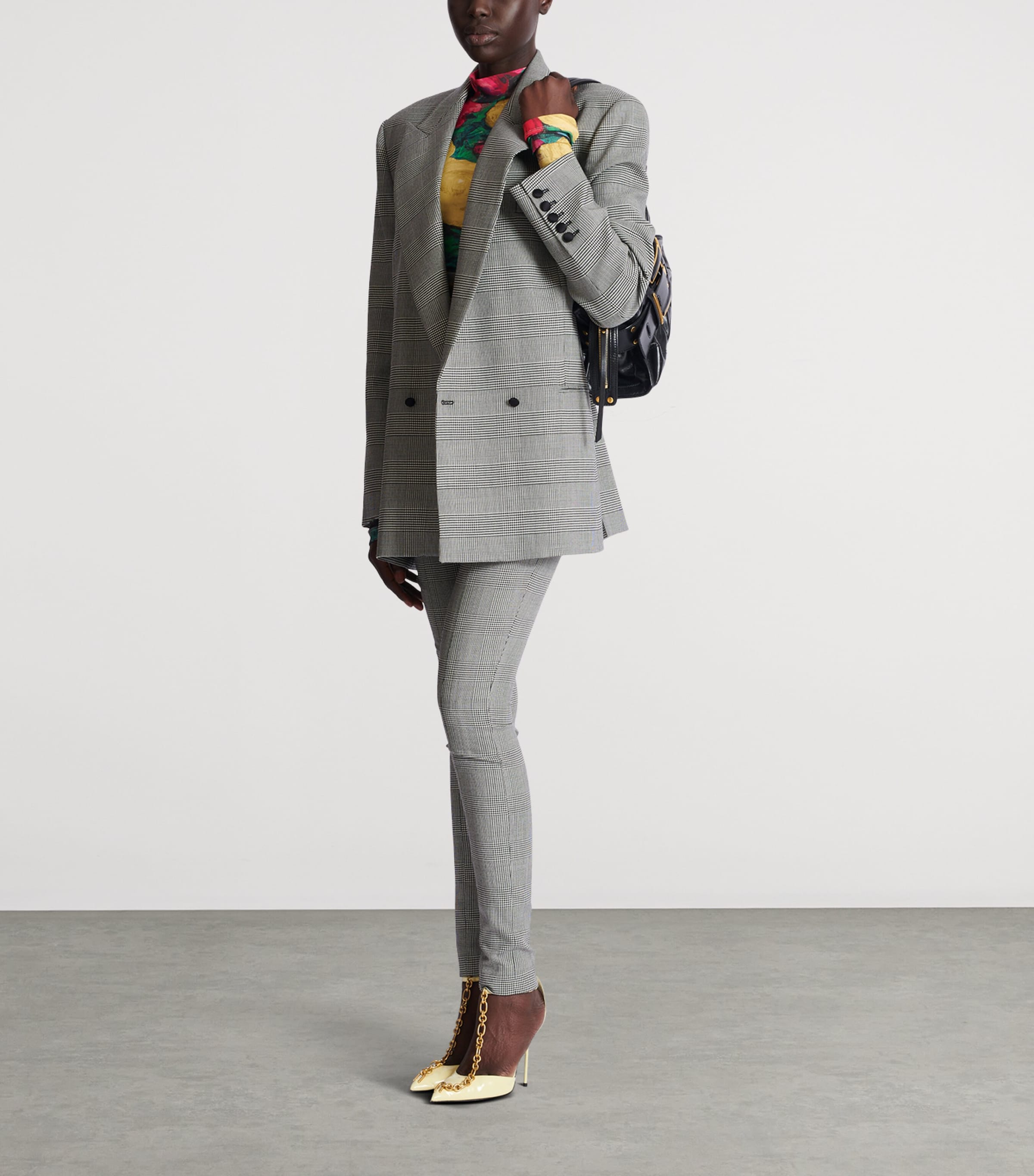 Wool-Blend Prince of Wales Blazer EAB NOIR/BLANC Image 3