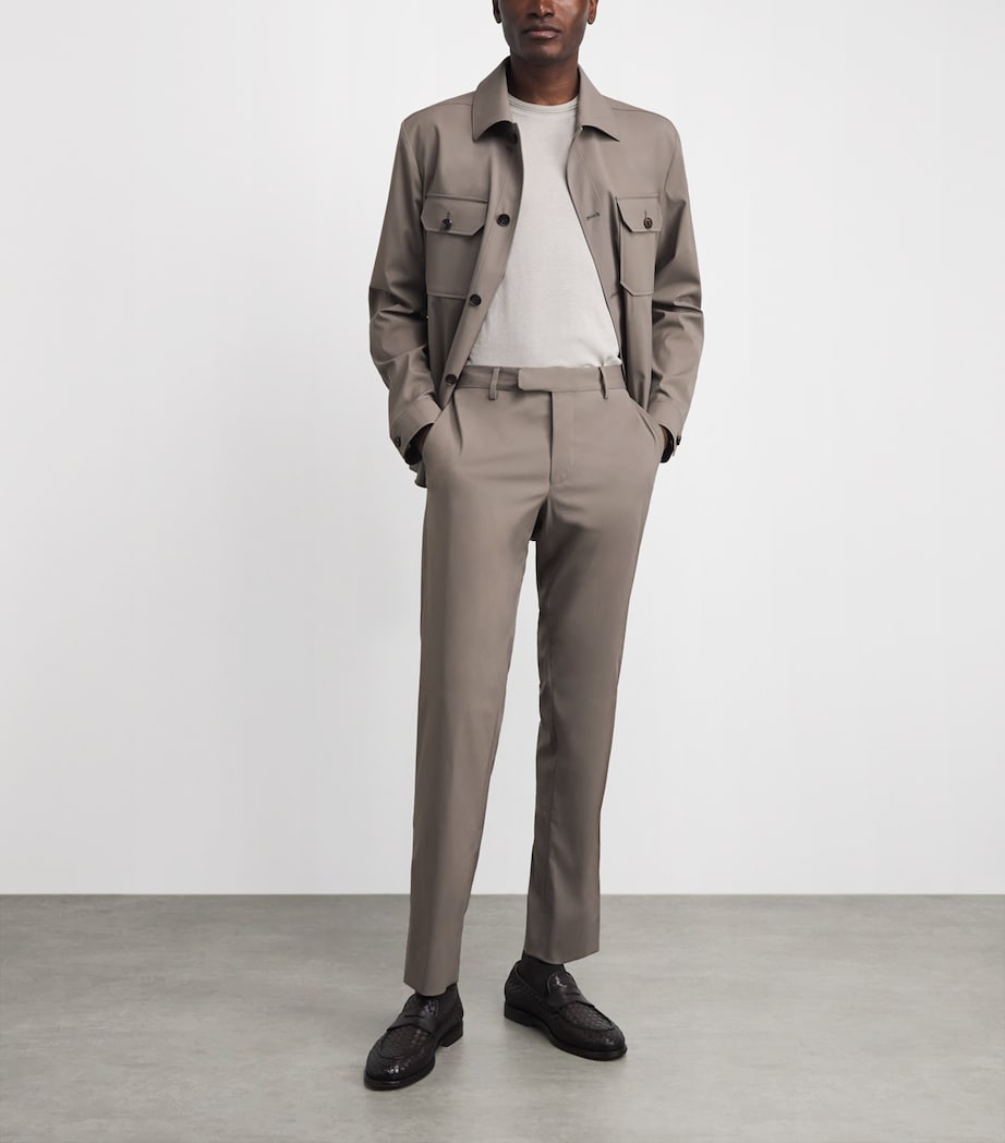 Corneliani Mens Techwool Straight Trousers Natural / Beige Image 2