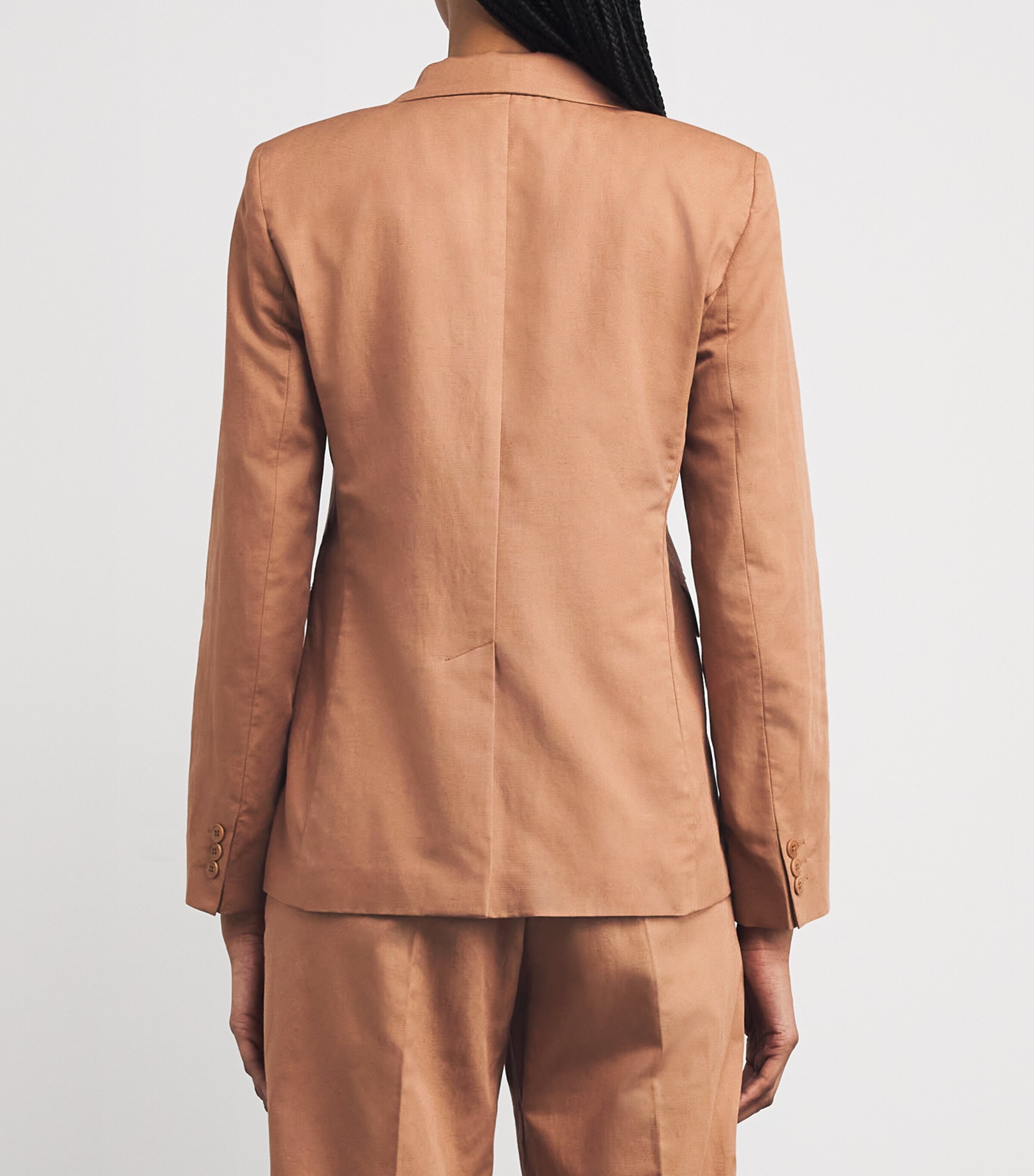 Weekend Max Mara Womens Cotton-Linen Blazer Desert Image 4