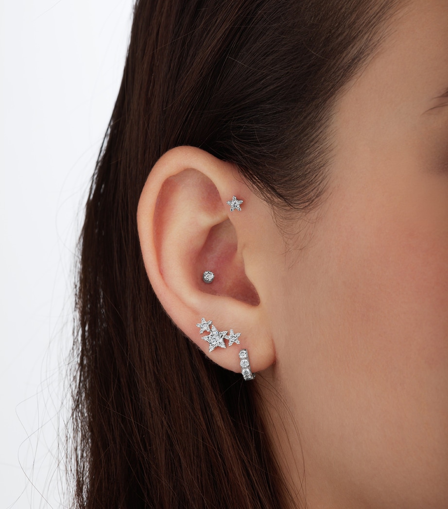 Yellow Gold Diamond Star Threaded Stud Earring (4.5mm) YELLOW GOLD Image 2