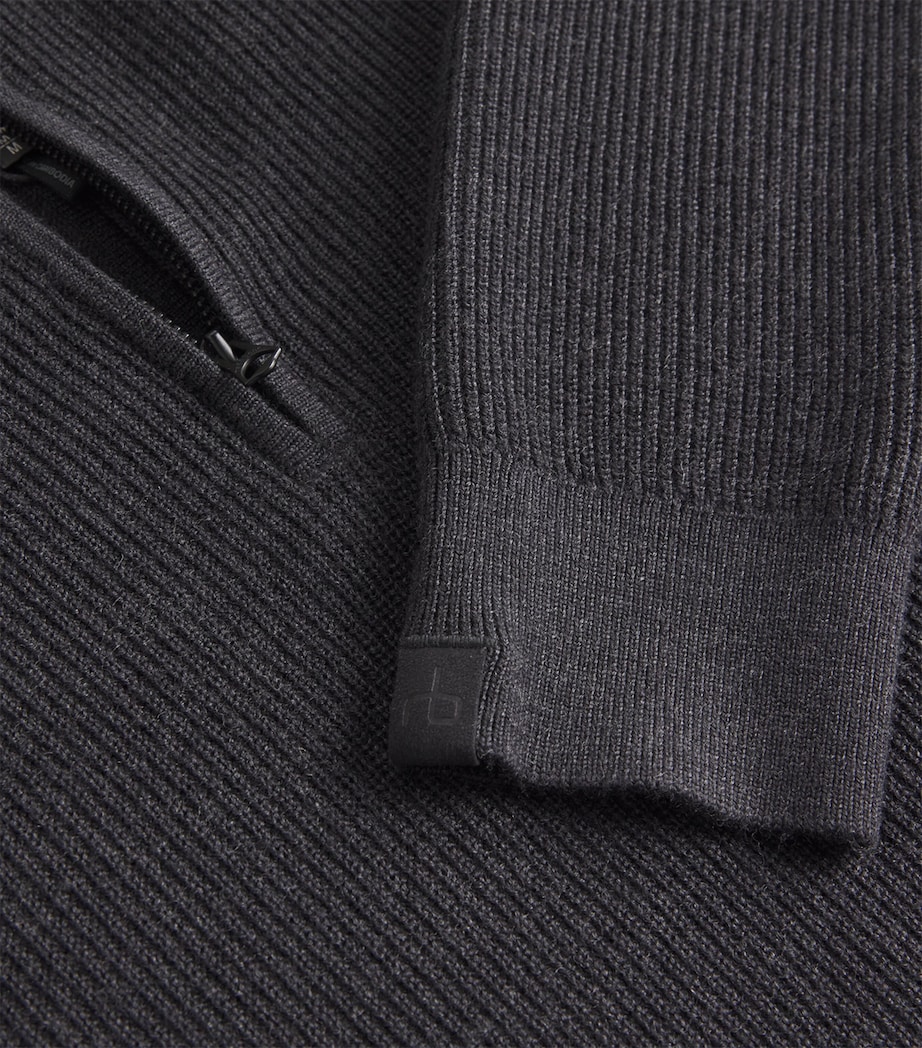 Wool-Blend Quarter Zip Sweater CHARC Image 5