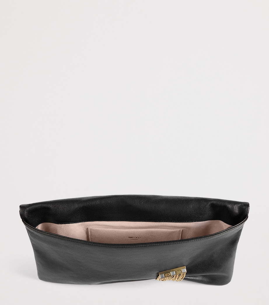 Zandra Biker Leather Clutch Bag BLACK/GOLD Image 5