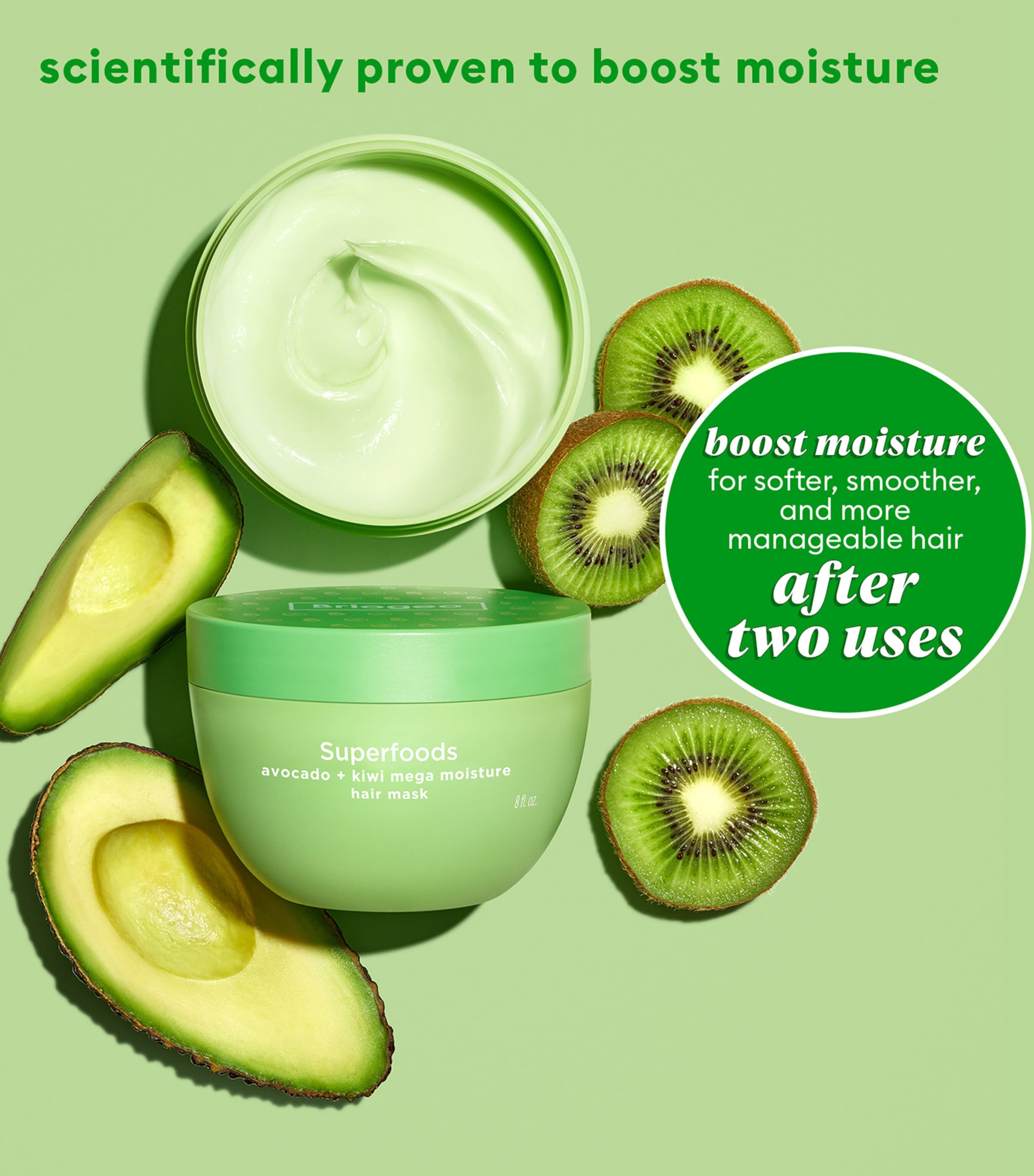 Briogeo Superfoods Avocado + Kiwi Mega Moisture Superfood Mask (240ml) Image 3