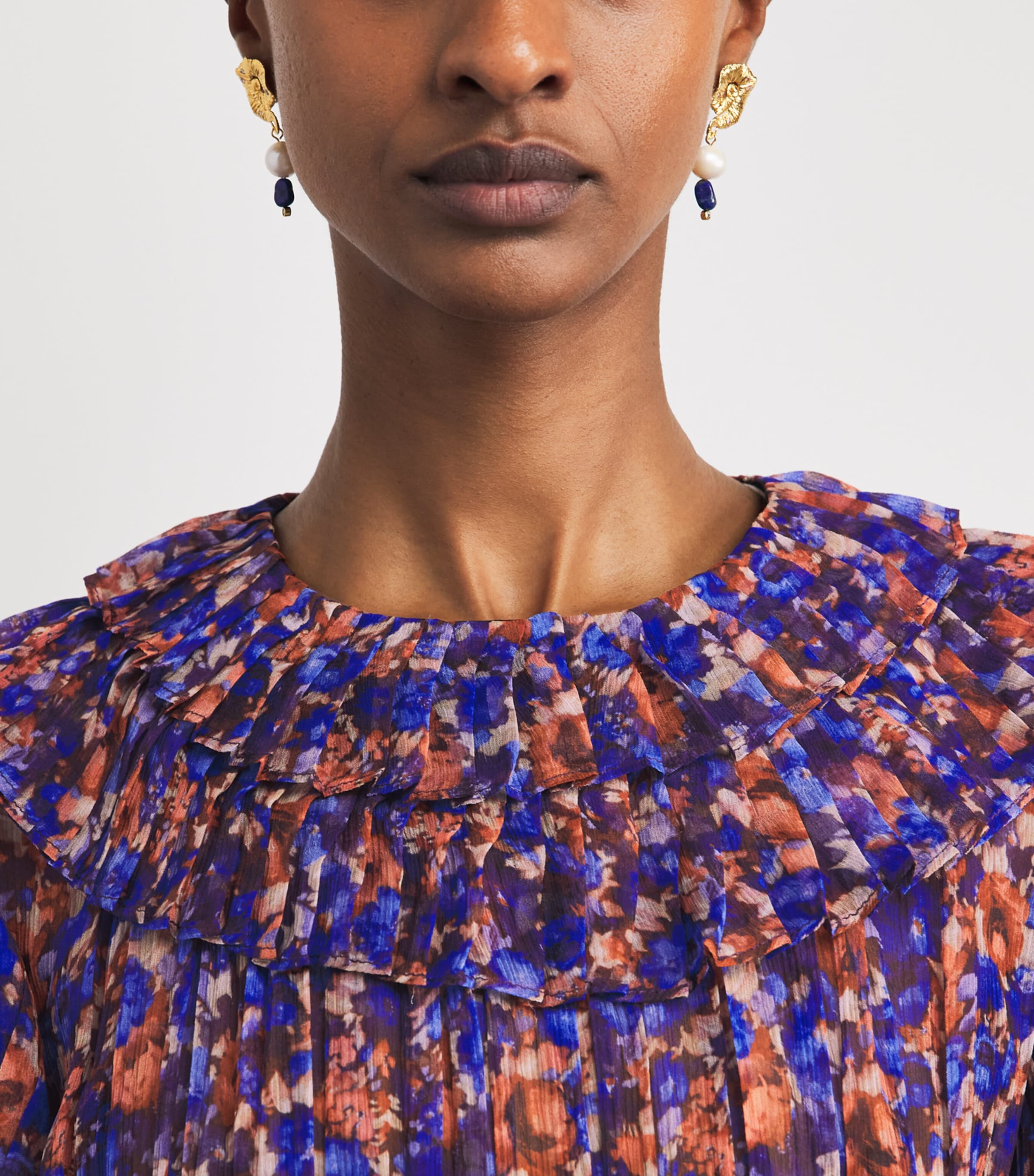 Ulla Johnson Womens Silk Athene Ruffle Blouse Violet Image 3