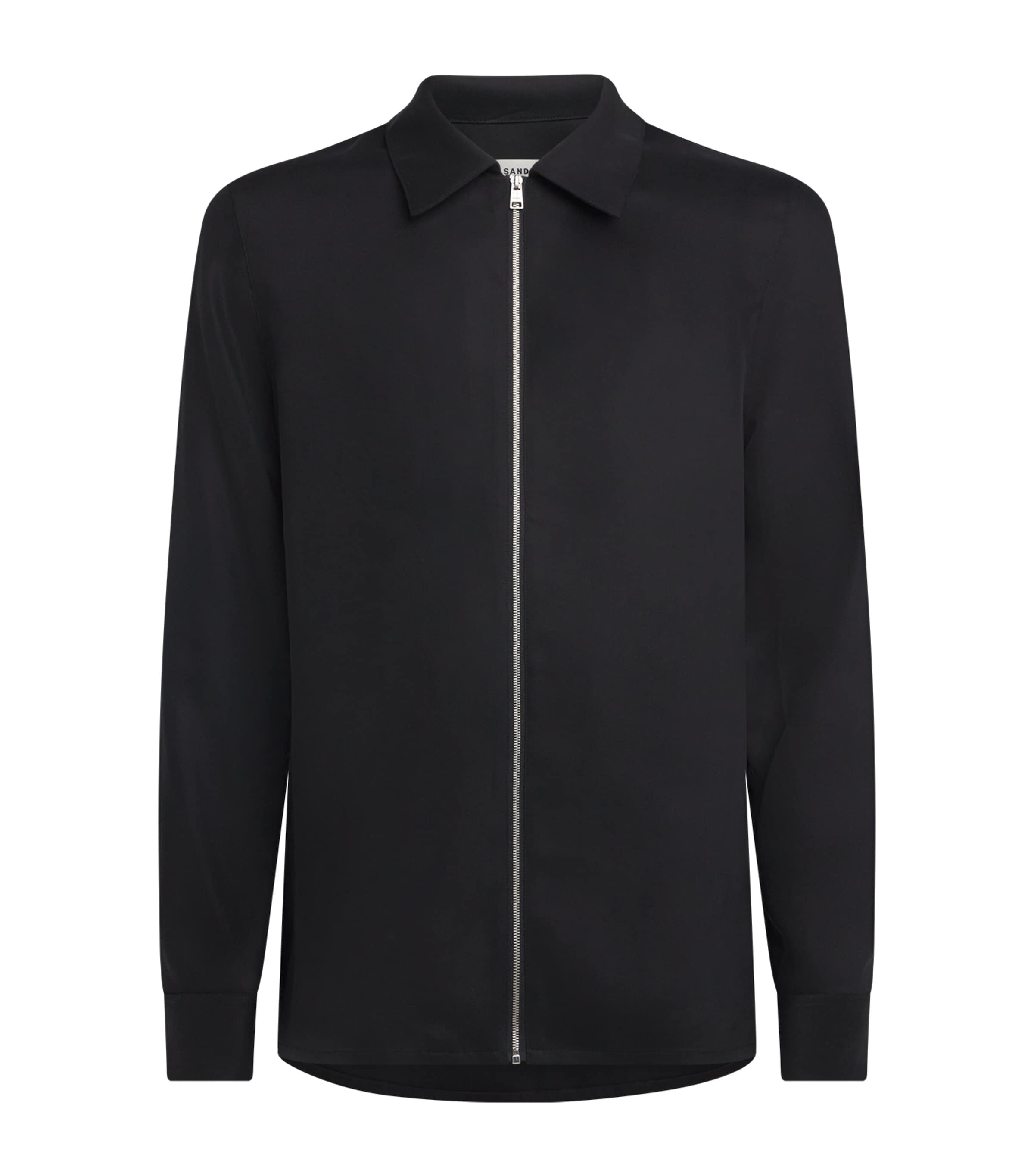 Relaxed Zip-Up Shirt BLACK Image 1
