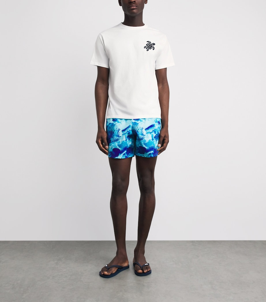 Vilebrequin Mens Organic Cotton Turtle T-Shirt Blanc Image 2
