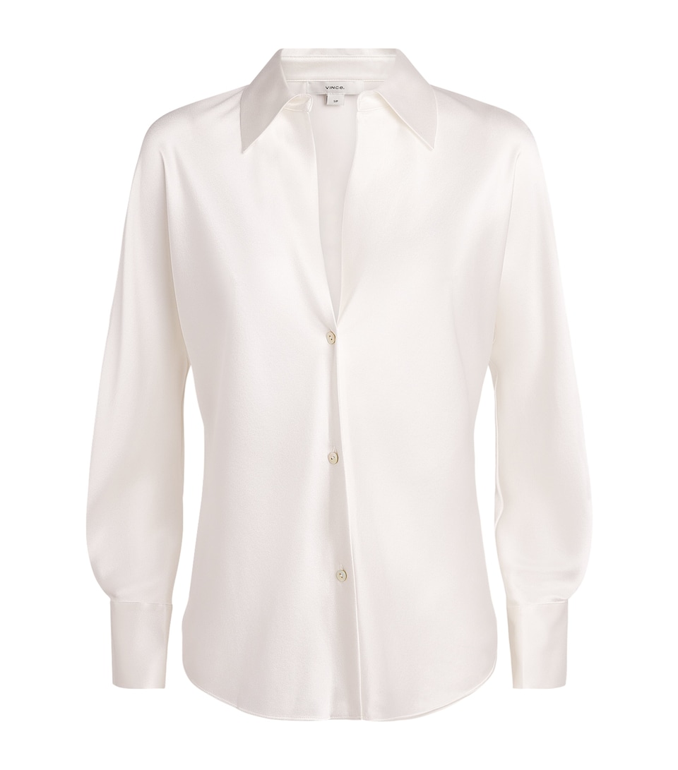 Vince Silk Bias Blouse Off White