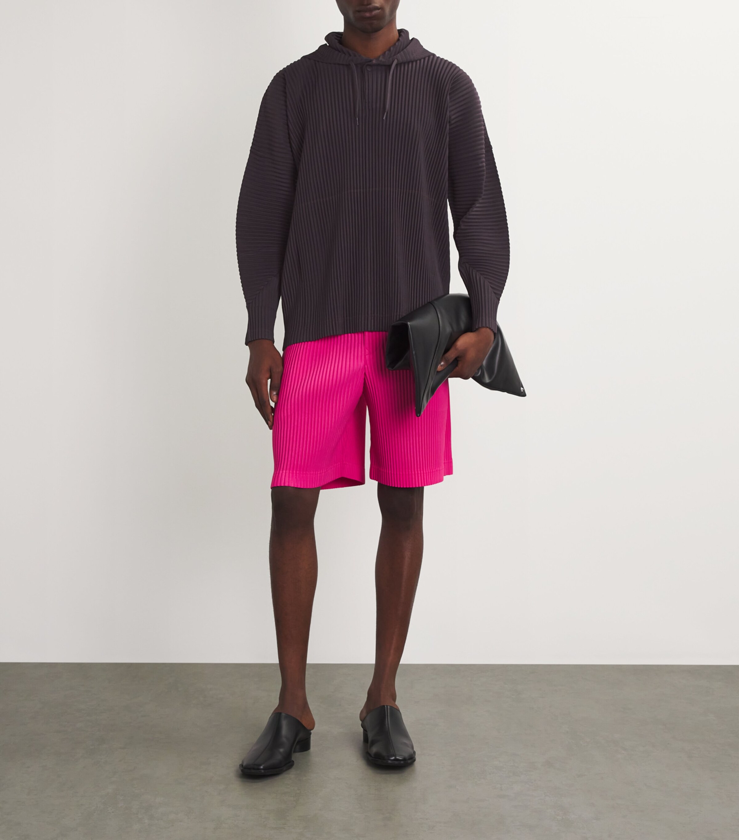 Pleated Hoodie 84 PLUM VIOLET Image 2