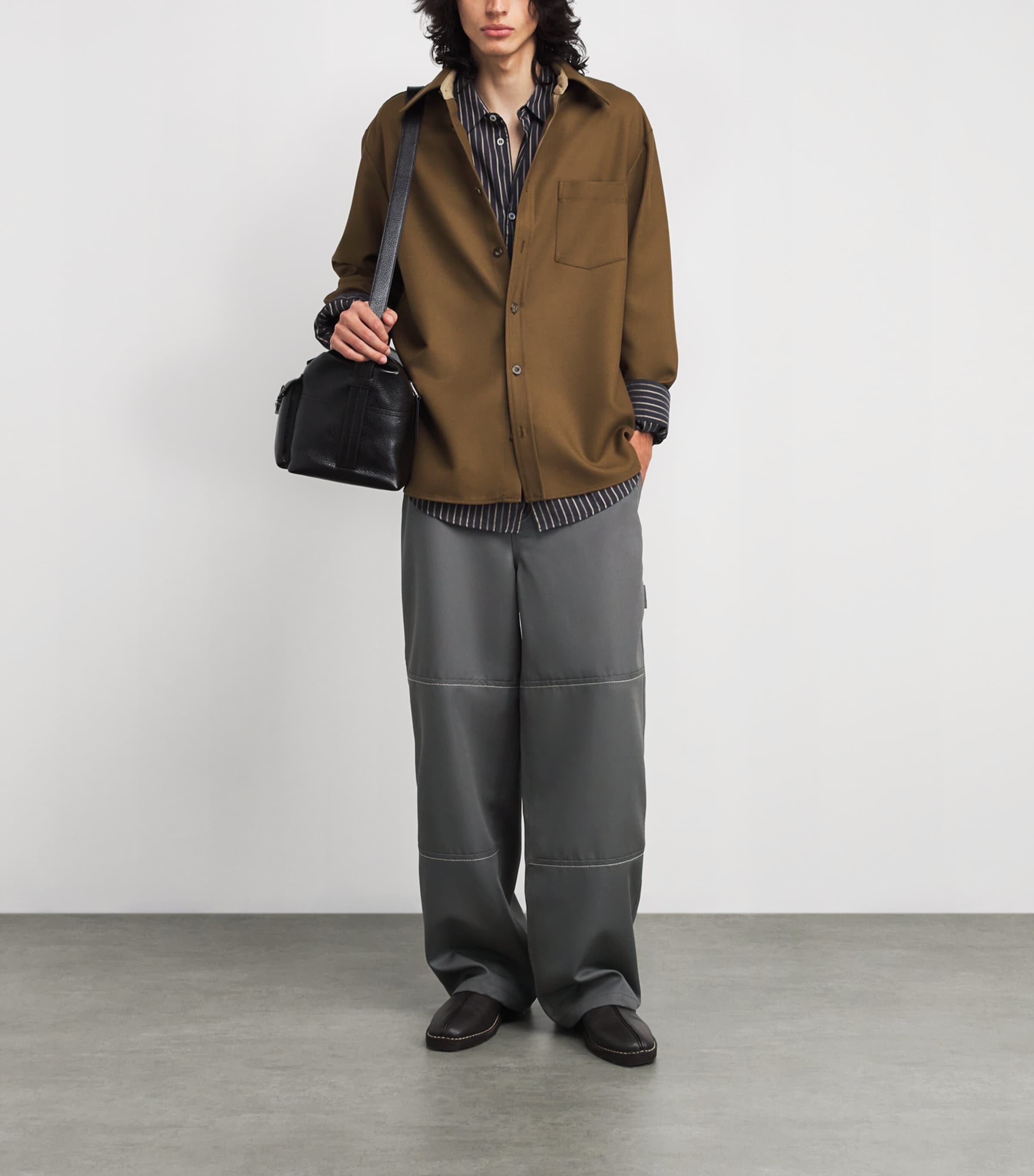 New Wool Canvas Workwear Trousers 0516 CARBON Image 2