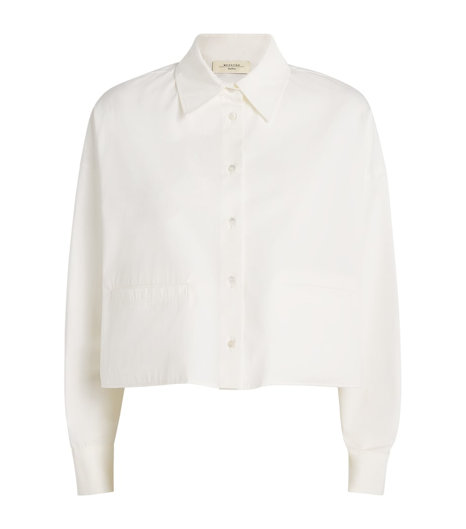 Cotton Poplin Cropped Shirt WHITE Image 1