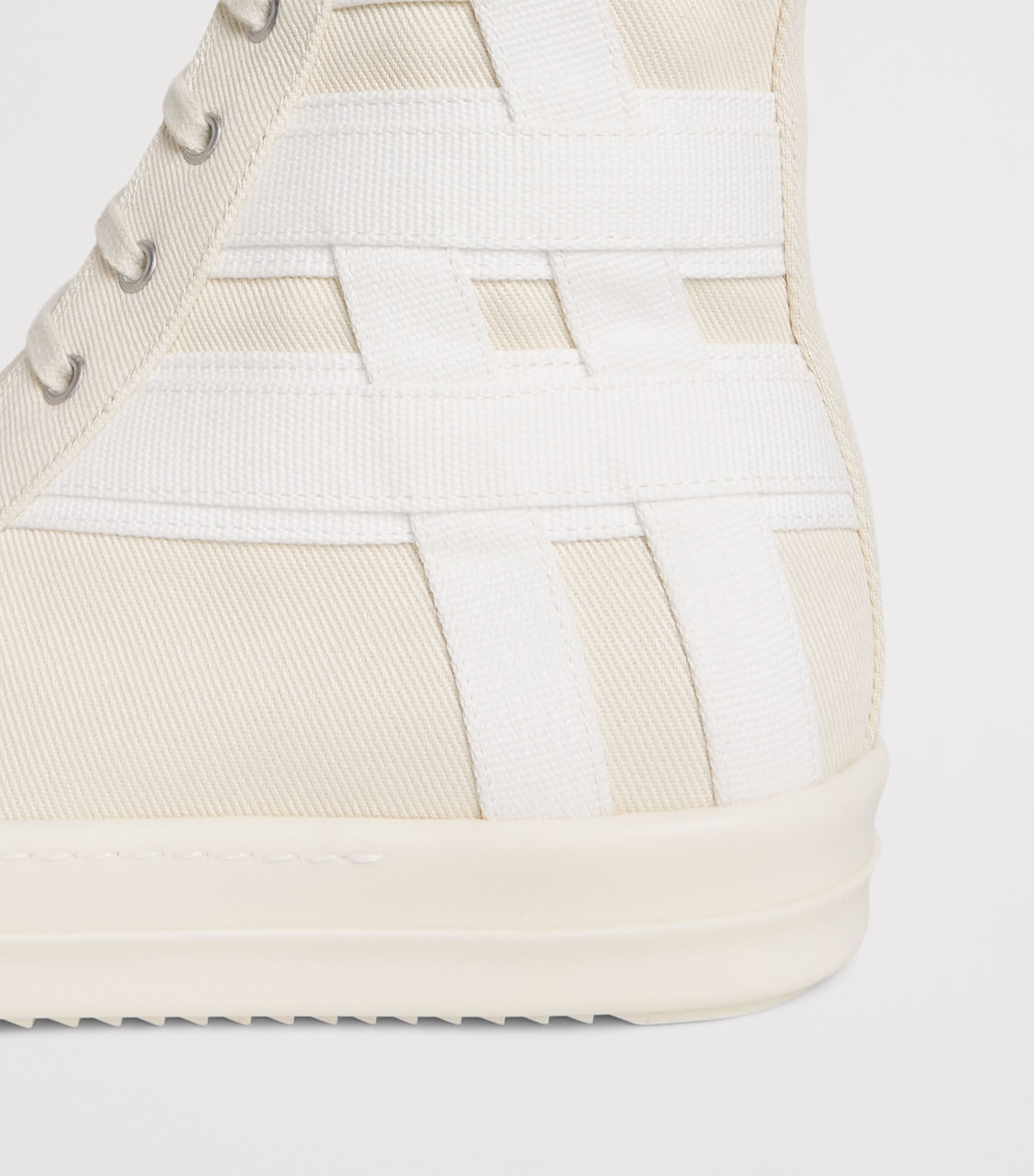 Rick Owens Cotton Canvas High-Top Sneakers All Milk Image 6