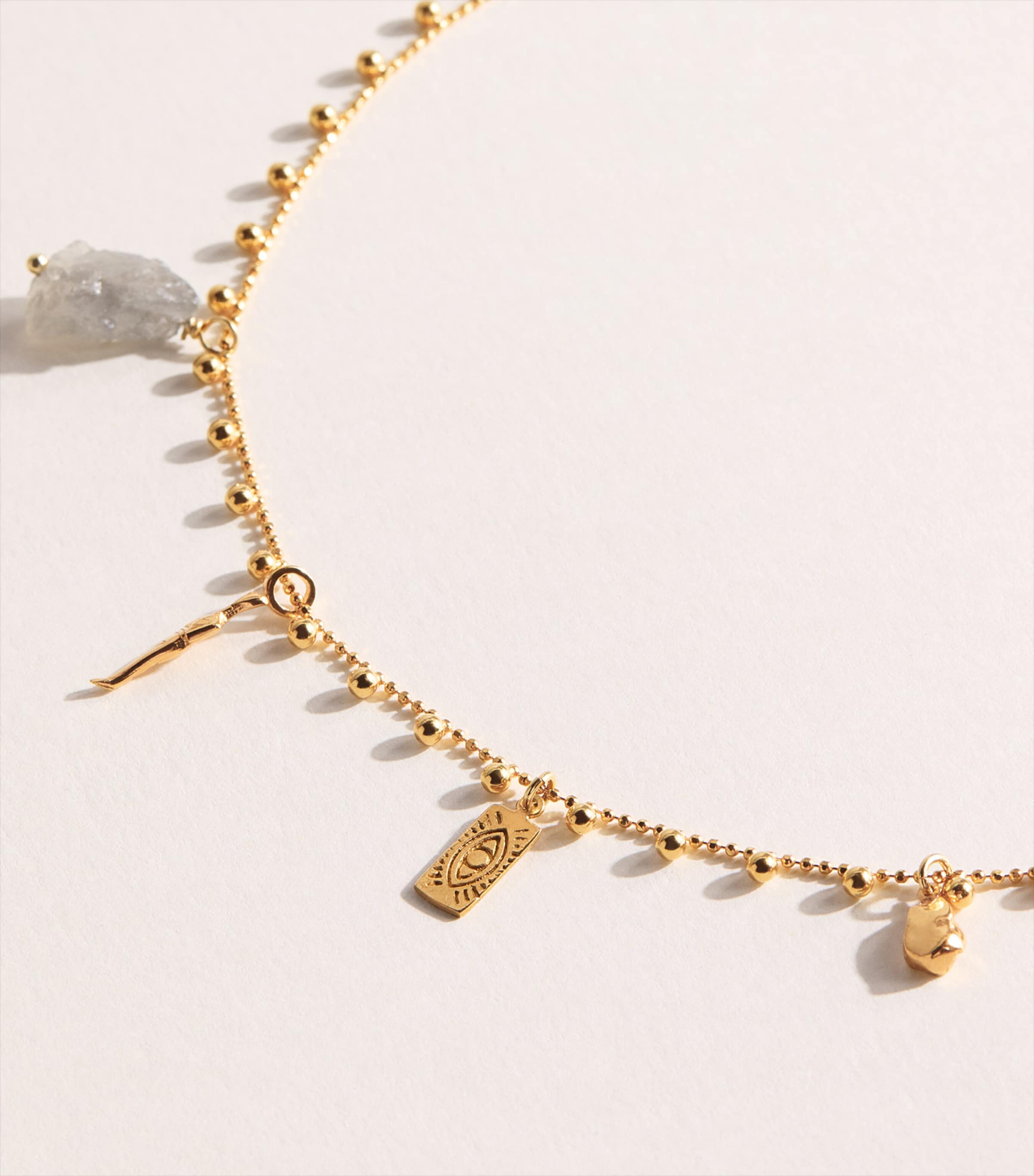 Hermina Athens Gold-Plated Olympos Charm Necklace Gold Image 4