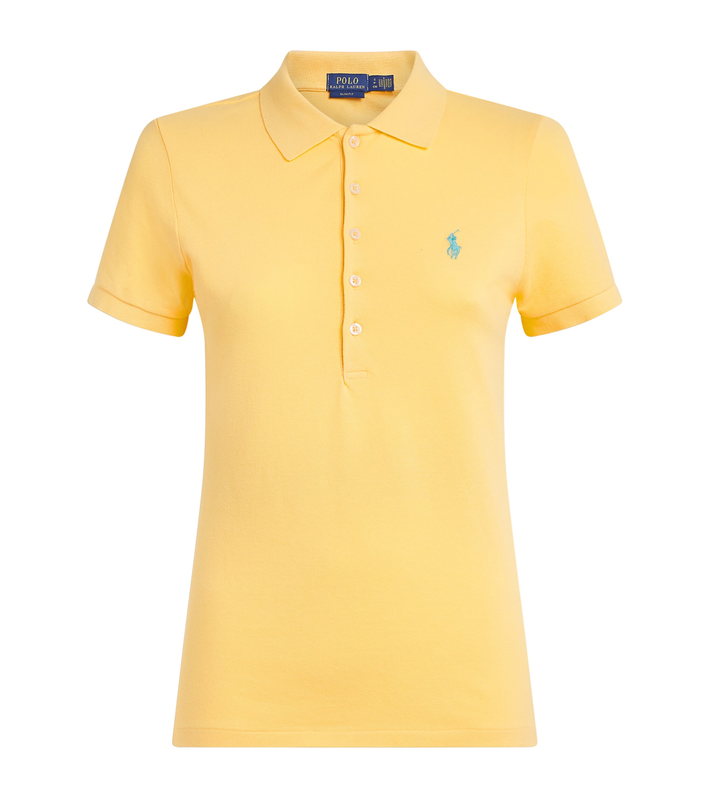 Polo Ralph Lauren Womens Cotton Slim Polo Shirt Corn Image 1
