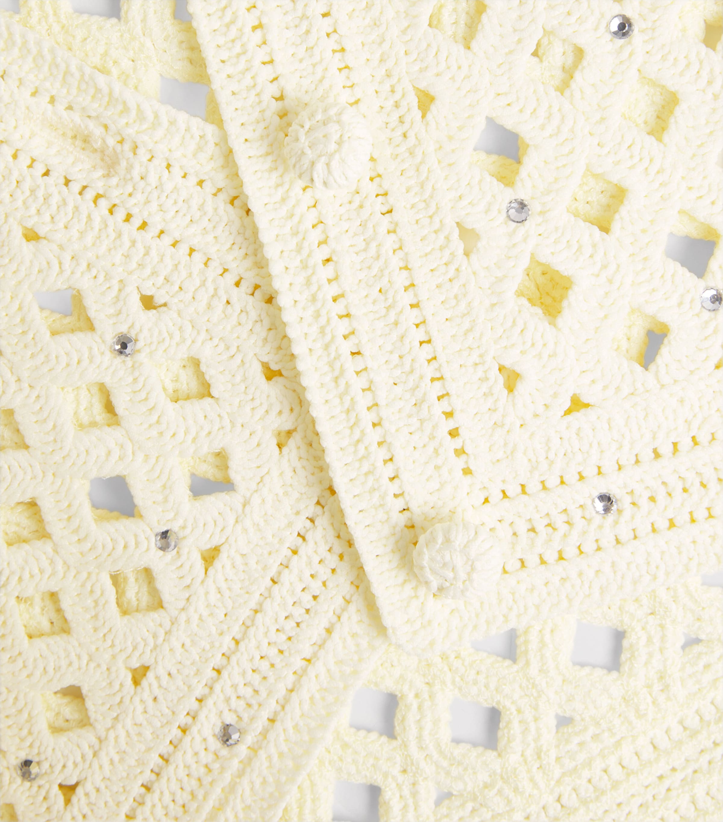 Maje Womens Embellished Crochet Cardigan Pale Yellow Image 6