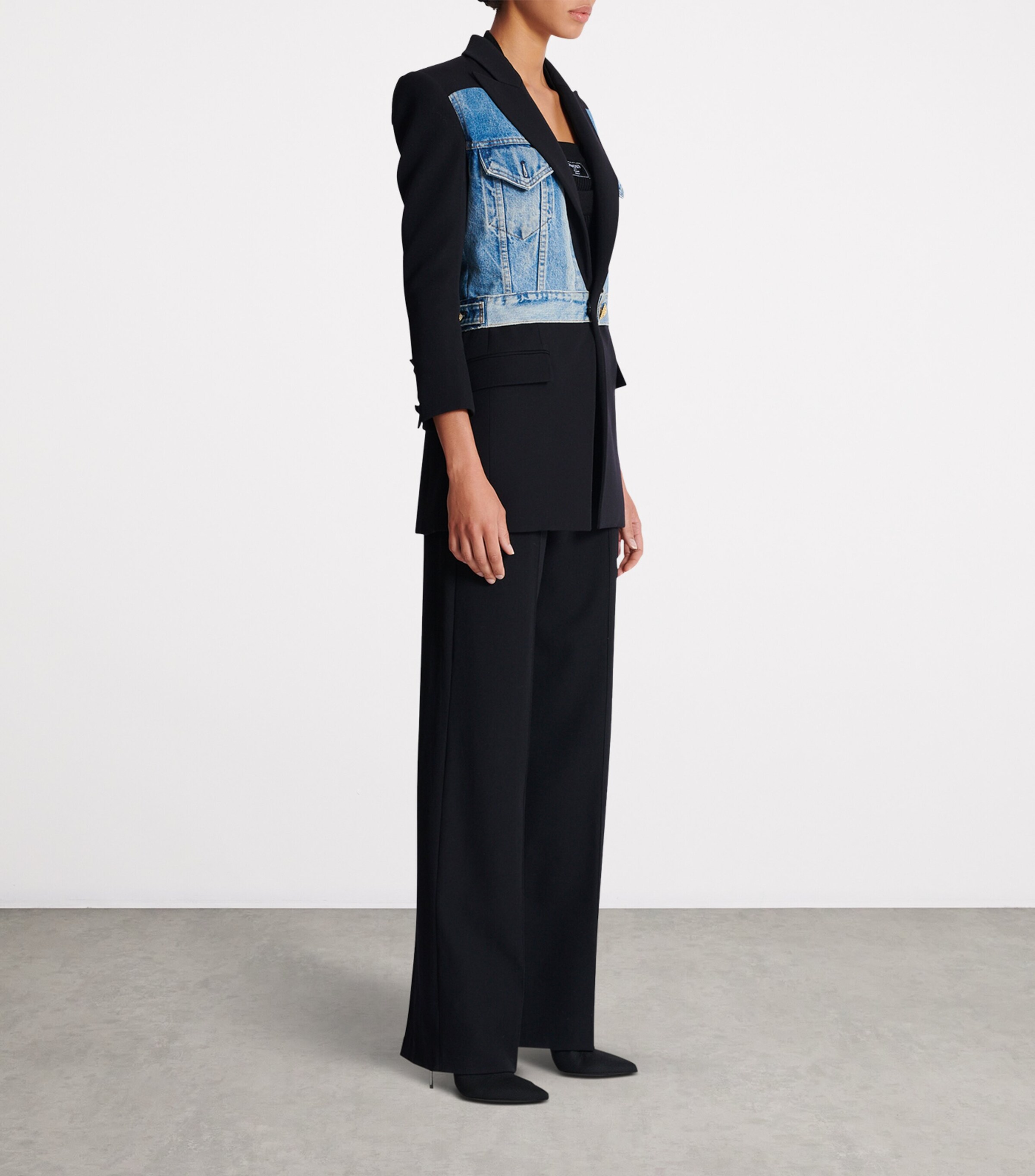 Virgin Wool-Denim Blazer ENA NOIR/BLEU DENIM Image 6