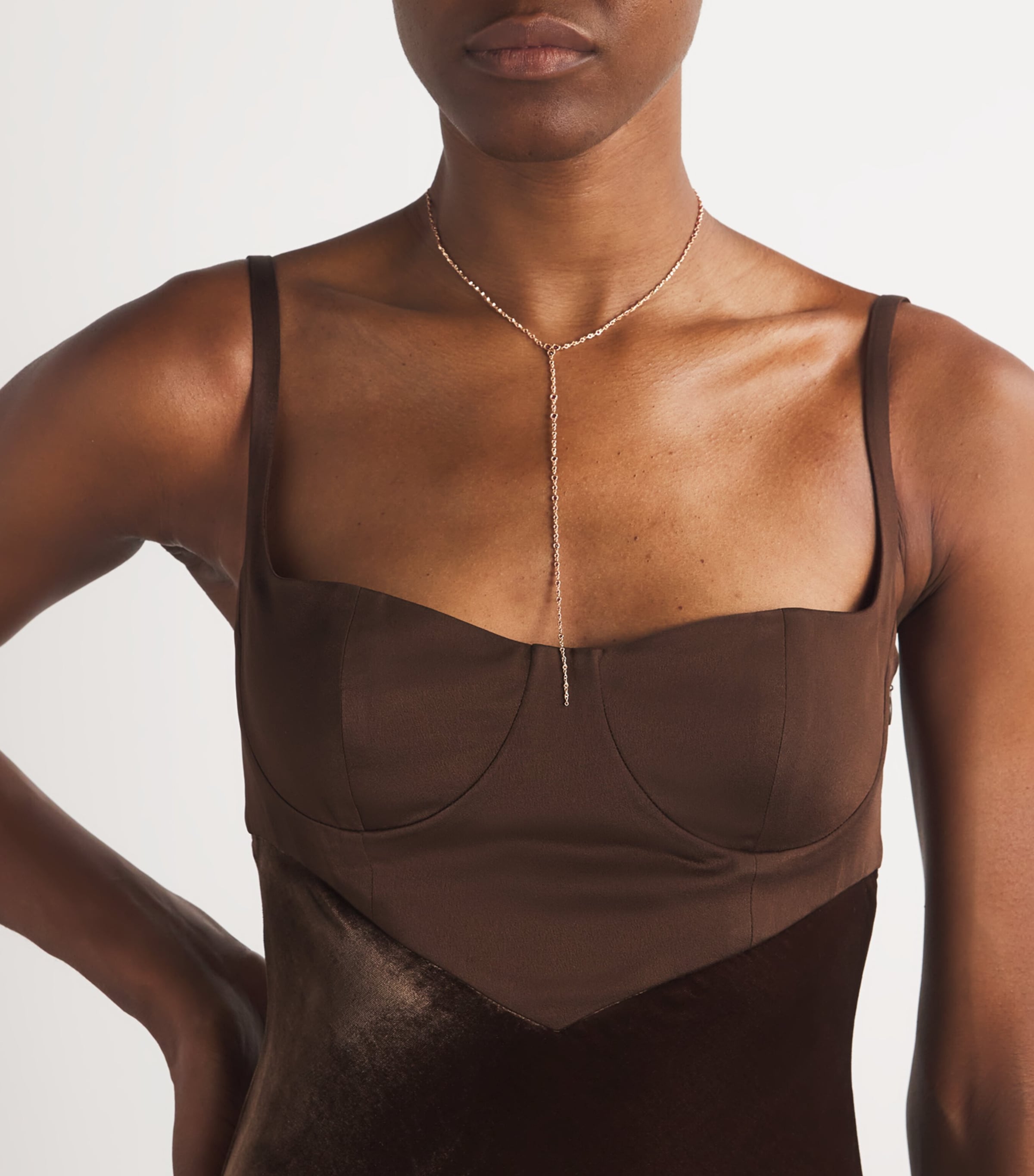 SHAY Rose Gold and Pink Sapphire Infinity Y Lariat Necklace Rose Gold Image 2
