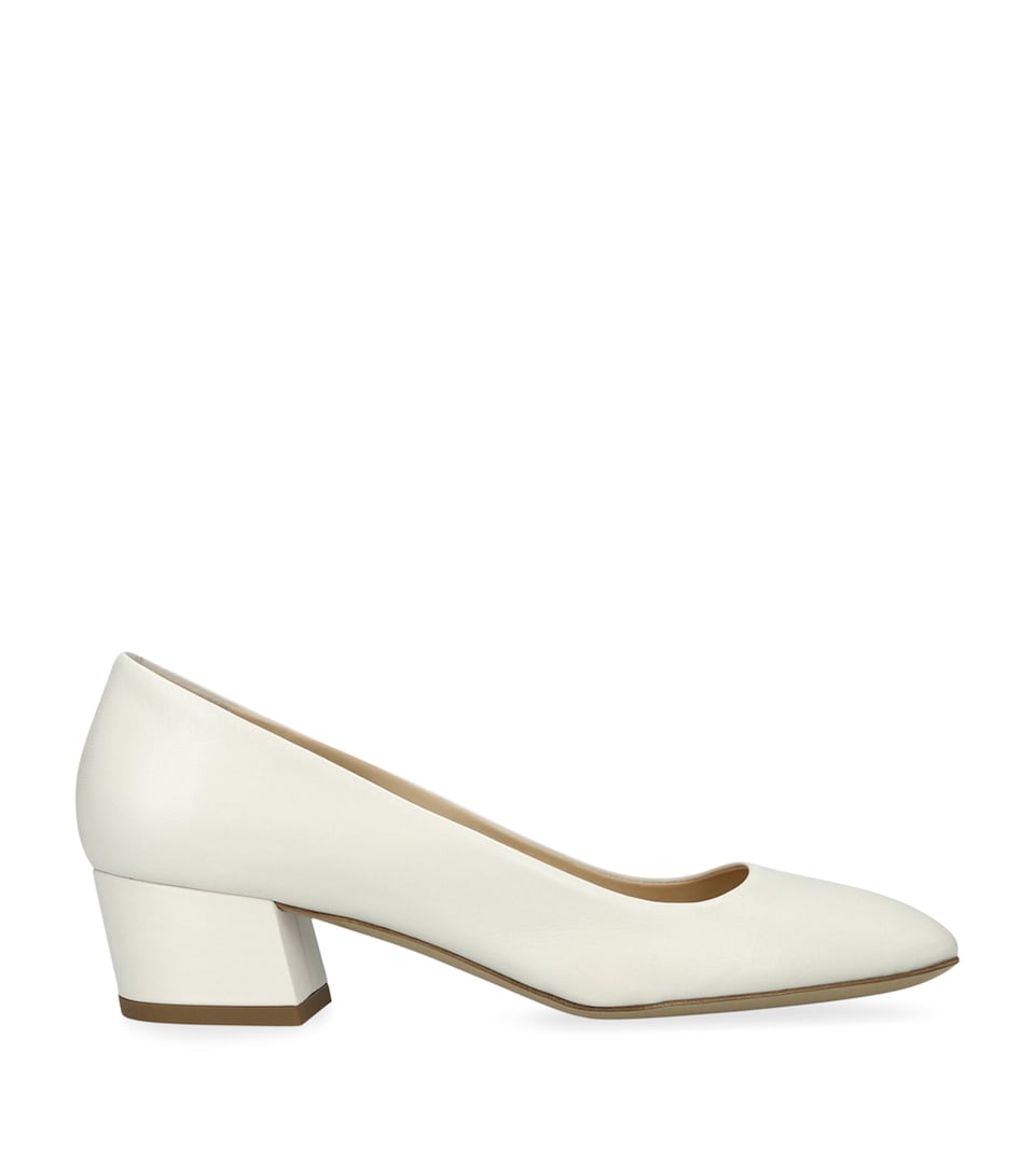 Gabriela Hearst Leather Agathe Heeled Pumps 50 Cream
