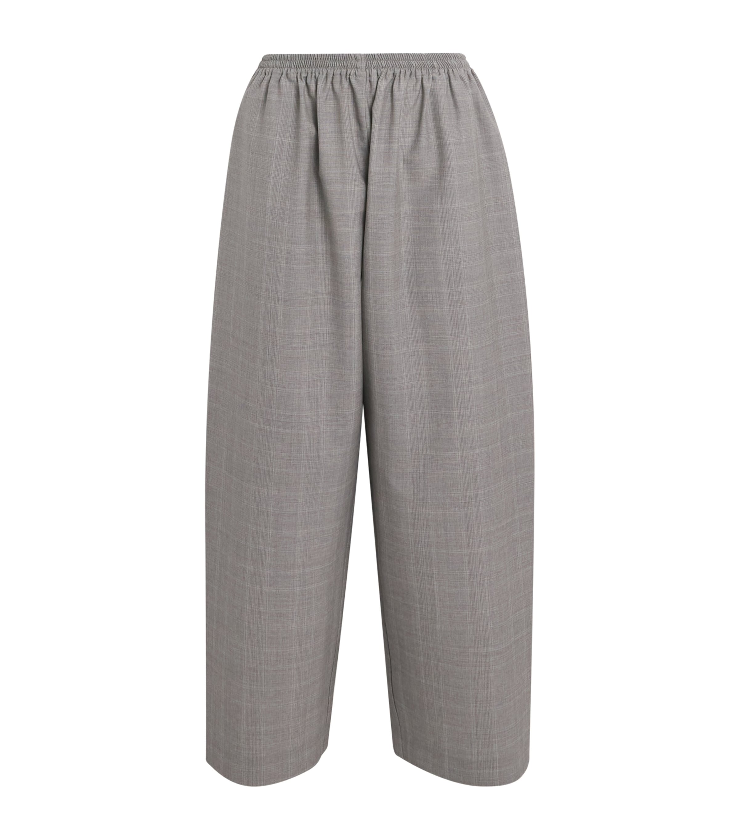 Eskandar Virgin Wool Check Japanese Trousers In Gray
