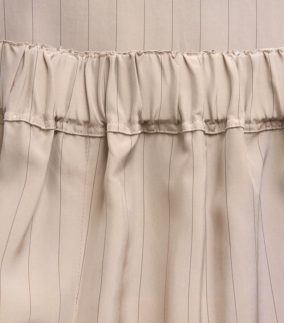 Liberowe Womens Pinstripe Palazzo Trousers Beige Pinstripe Image 6