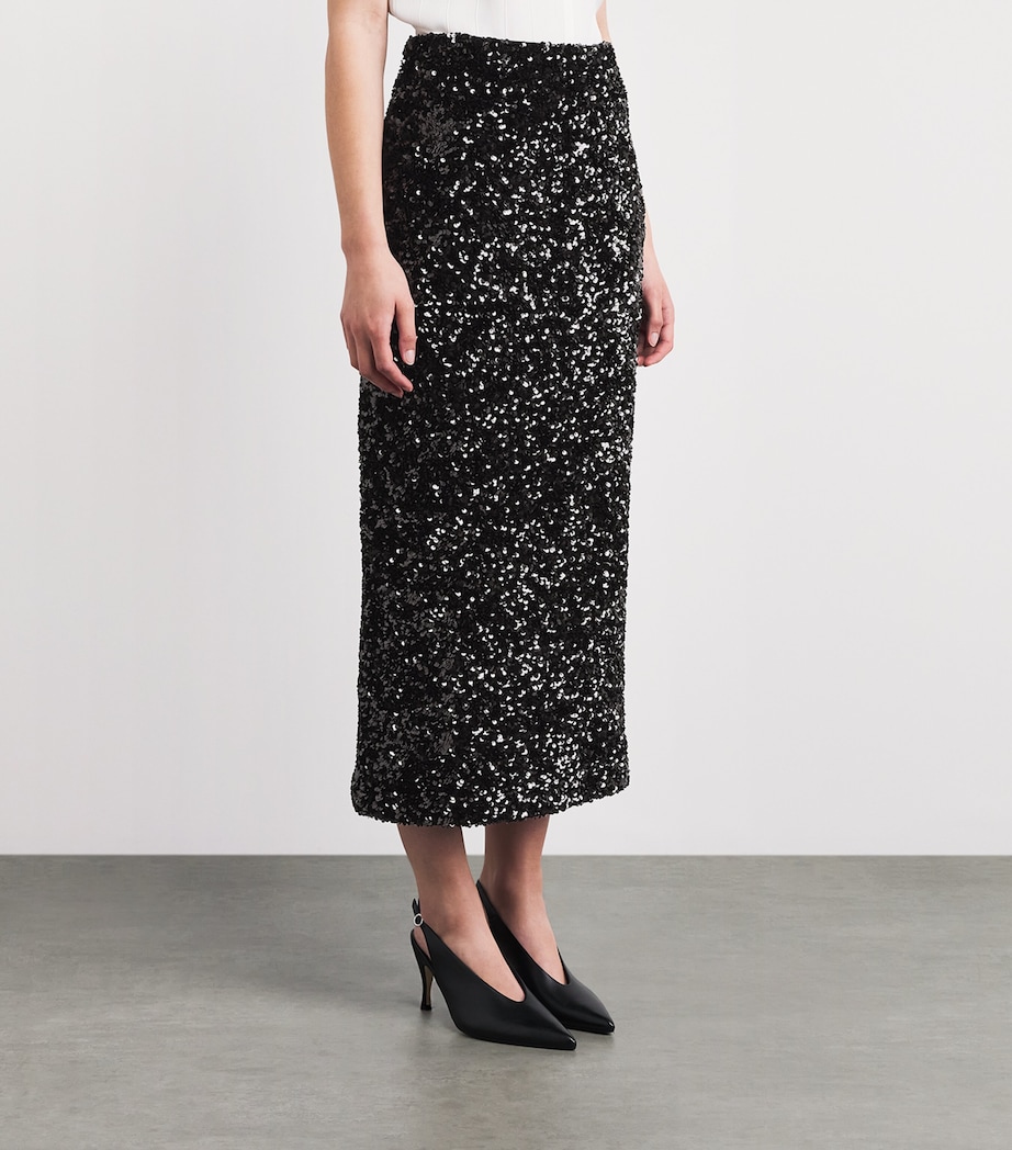 Vince Womens Sequinned Column Midi Skirt Image 4