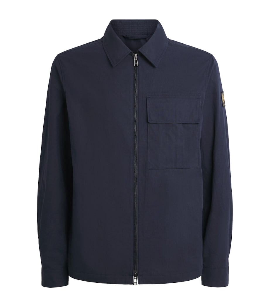 Belstaff Mens Cotton-Blend Cargo Overshirt Dark Inkdkink Image 1