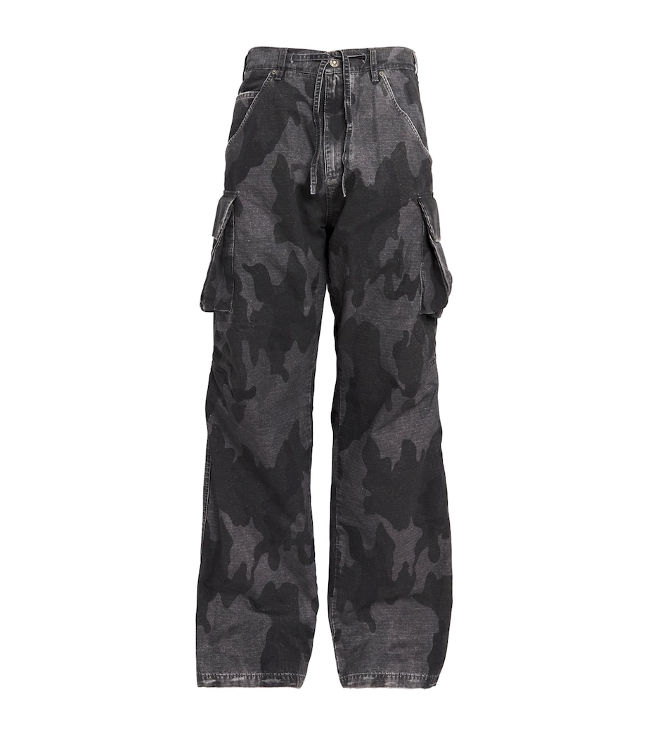 Cotton Ripstop Camouflage Print Cargo Trousers BLACKCAMO Image 1