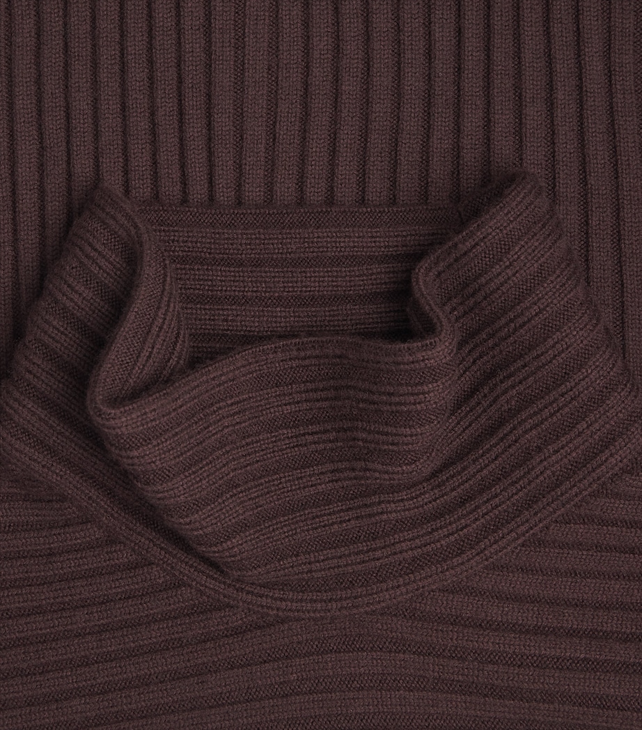 Merino Wool Rollneck Sweater HFR-DEEP PLUM Image 5