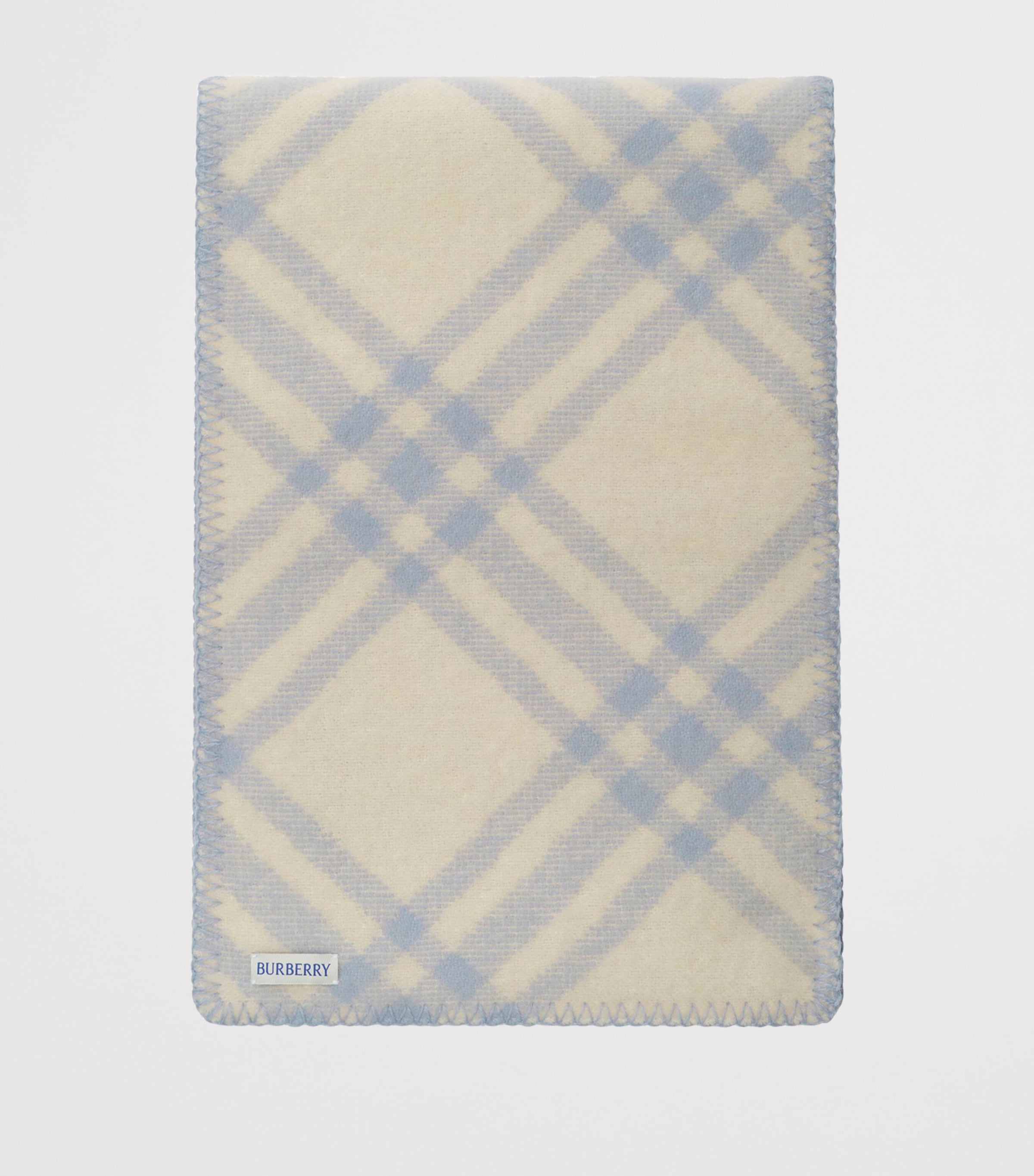 Burberry Wool Check Scarf Dive Blue Image 3