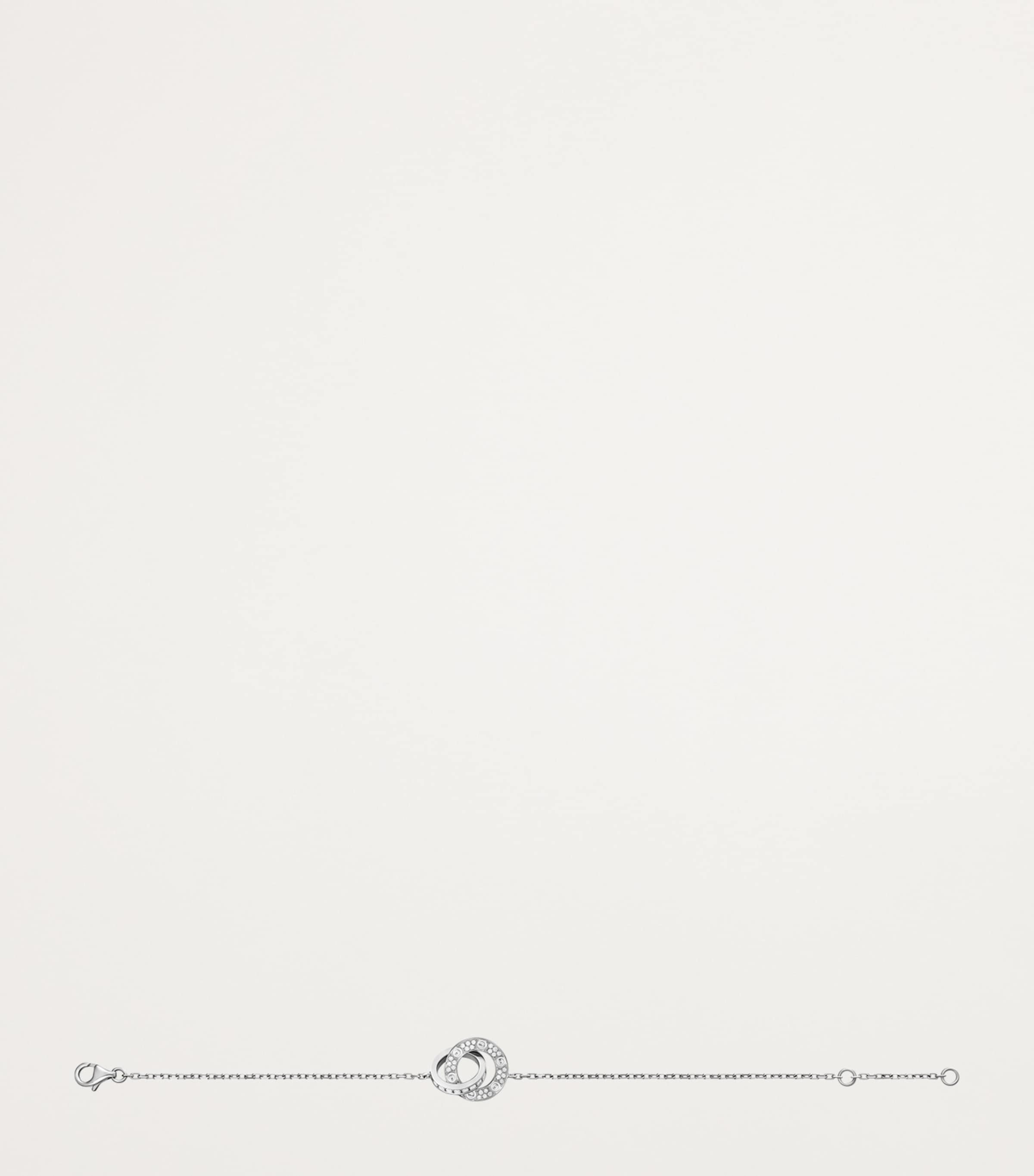 White Gold and Diamond LOVE Chain Bracelet WHITE GOLD Image 3