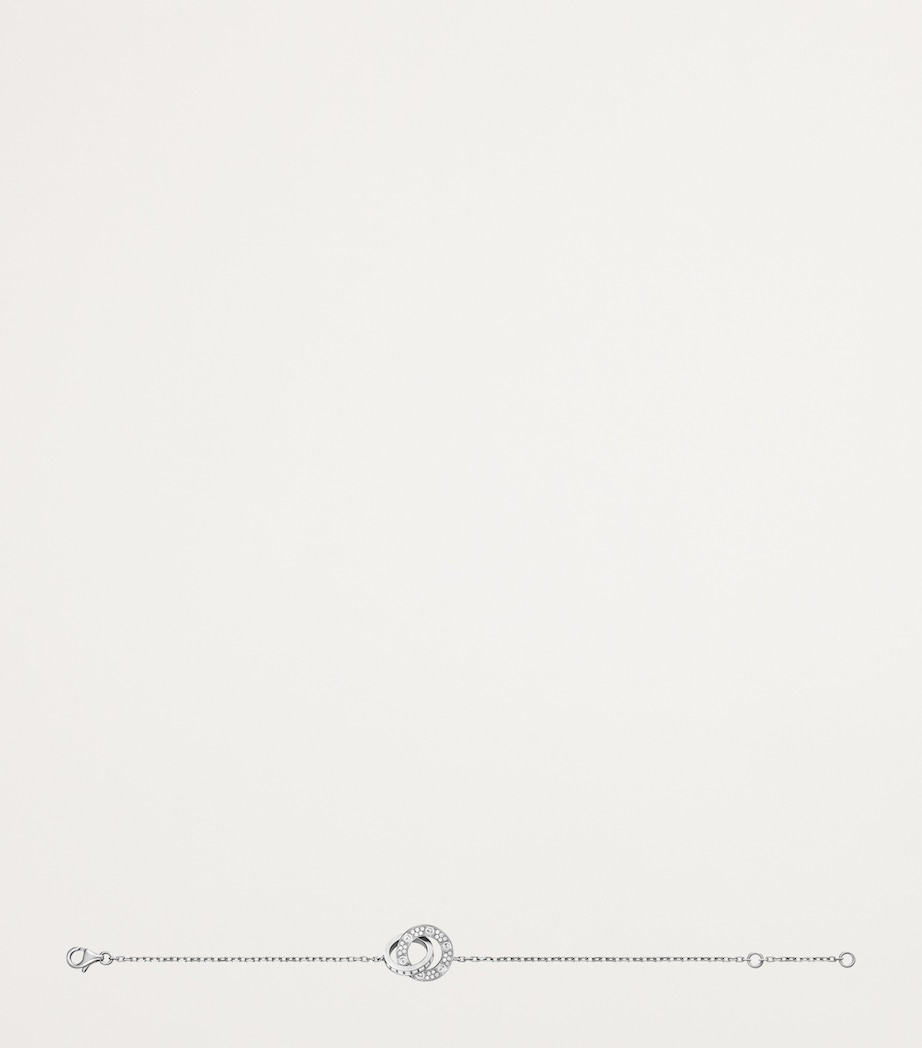 White Gold and Diamond LOVE Chain Bracelet WHITE GOLD Image 3