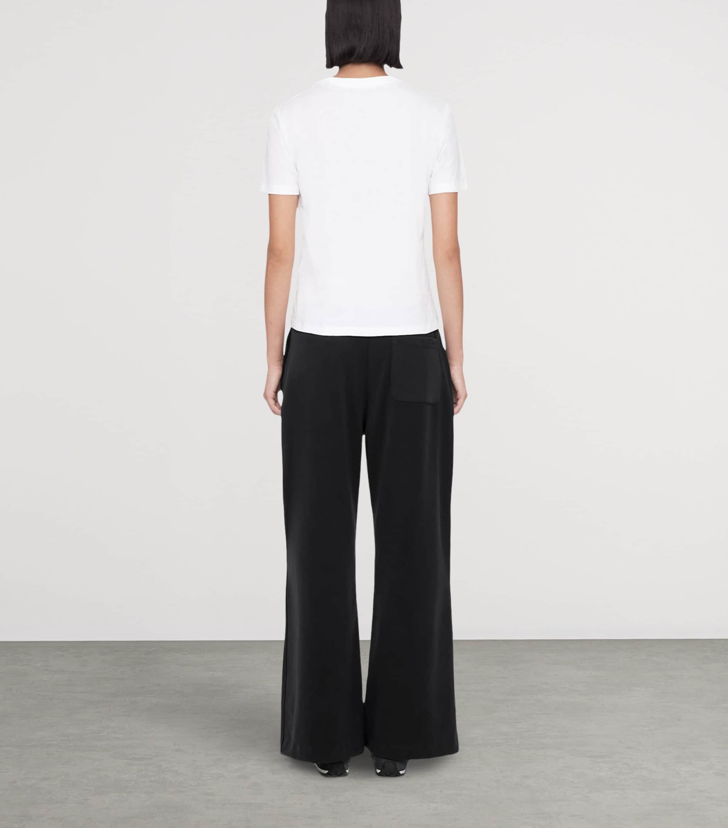 AllSaints Womens Modal-Blend Elodie Wide-Leg Trousers Black Image 7