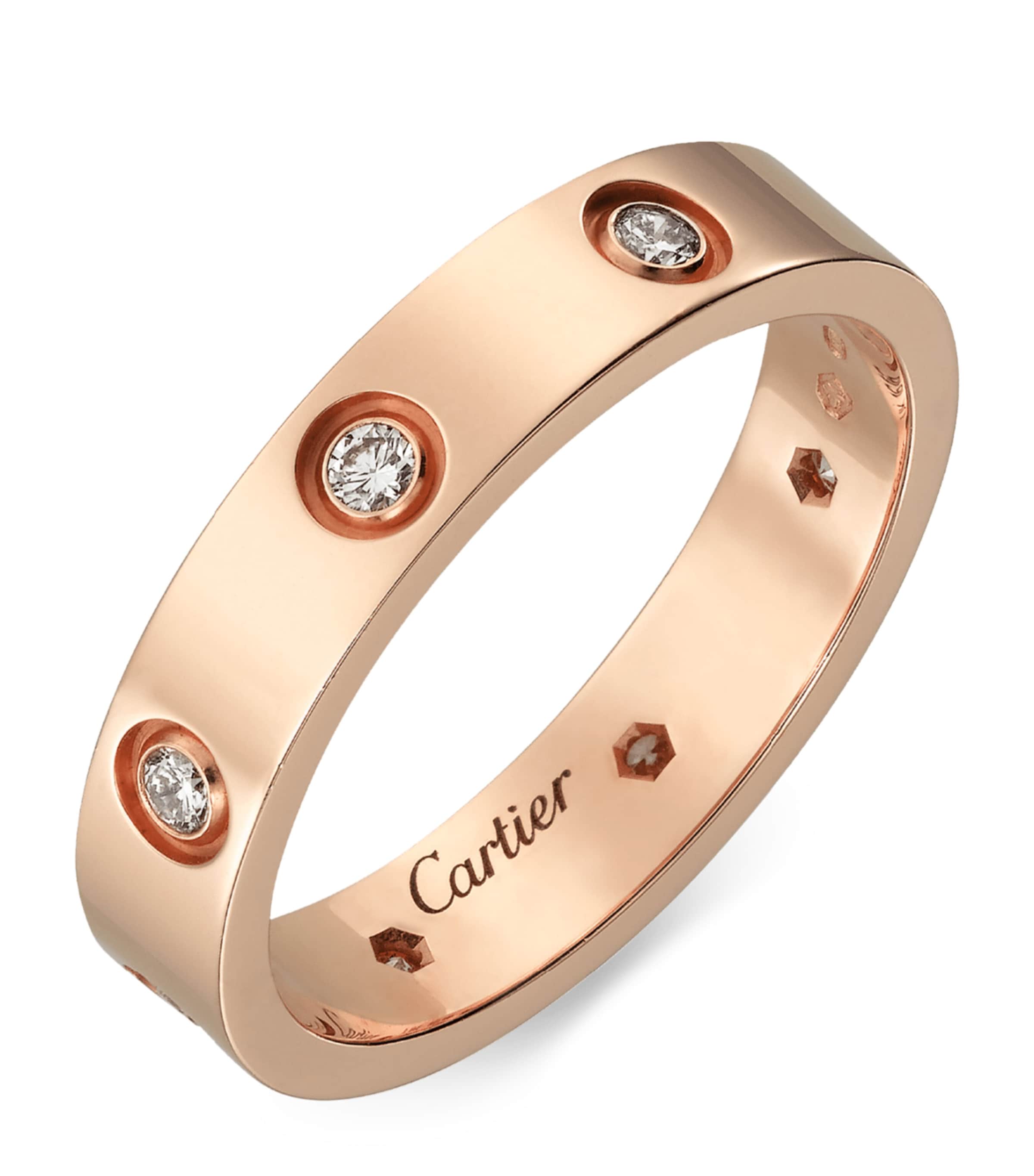 Rose Gold and Diamond LOVE Ring MULTI Image 3