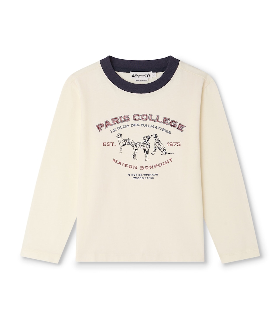Bonpoint Cotton Printed T-Shirt Upb Blanc Lait