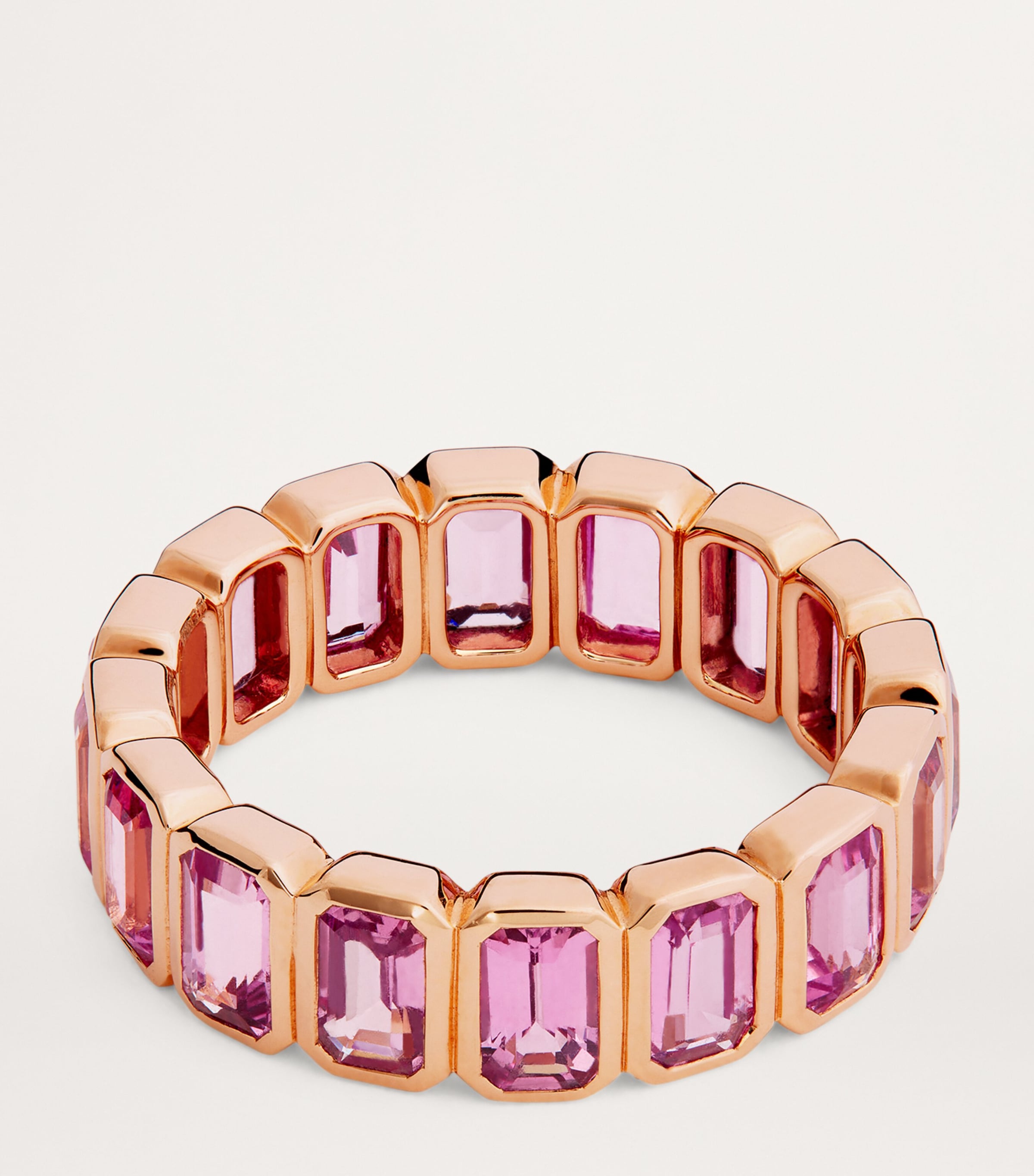 Rose Gold and Pink Sapphire Bezel Ring ROSE GOLD Image 4