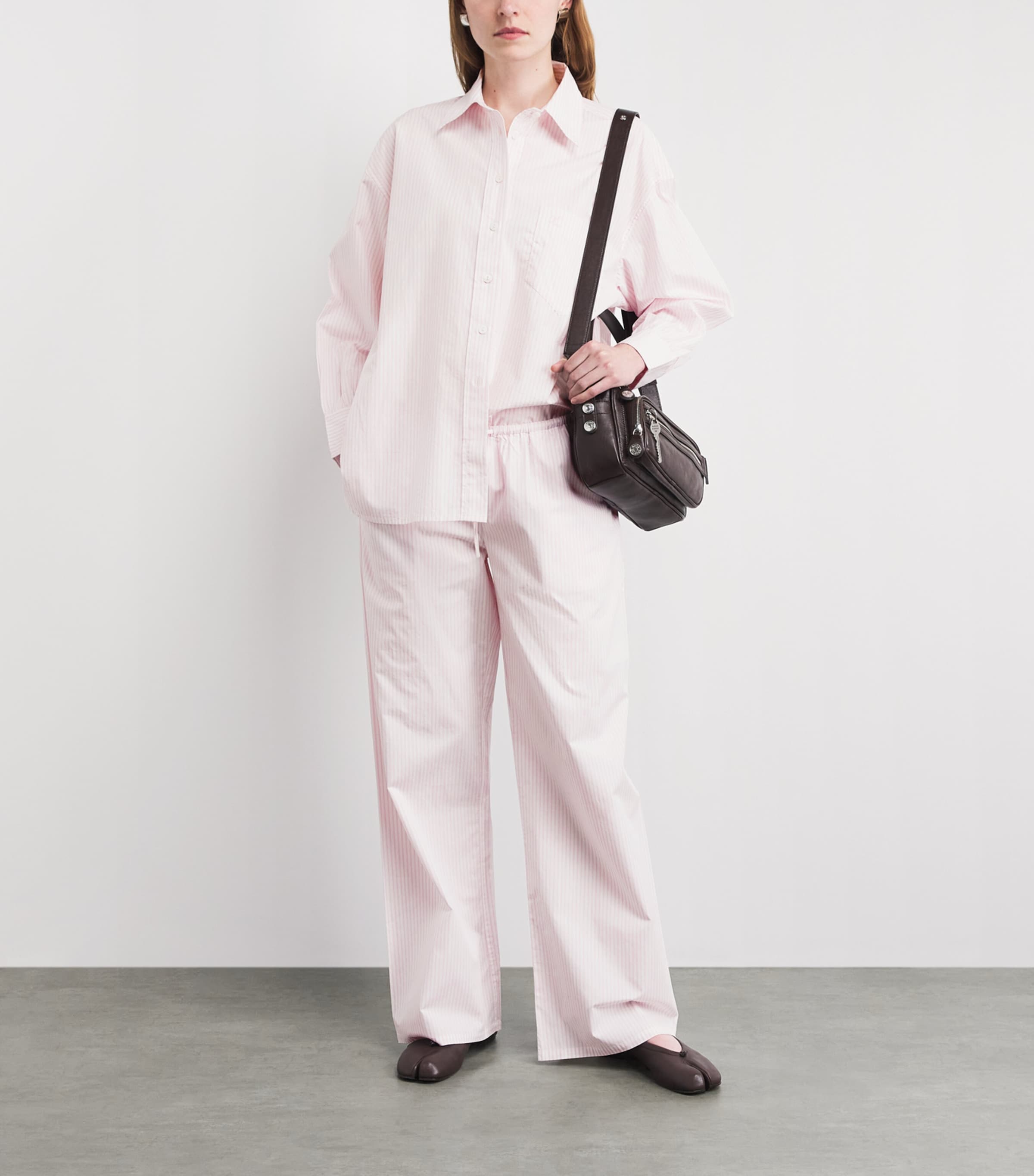 Suzie Kondi Womens Cotton Poplin Stripe Kappa Shirt Blush Stripe Image 2