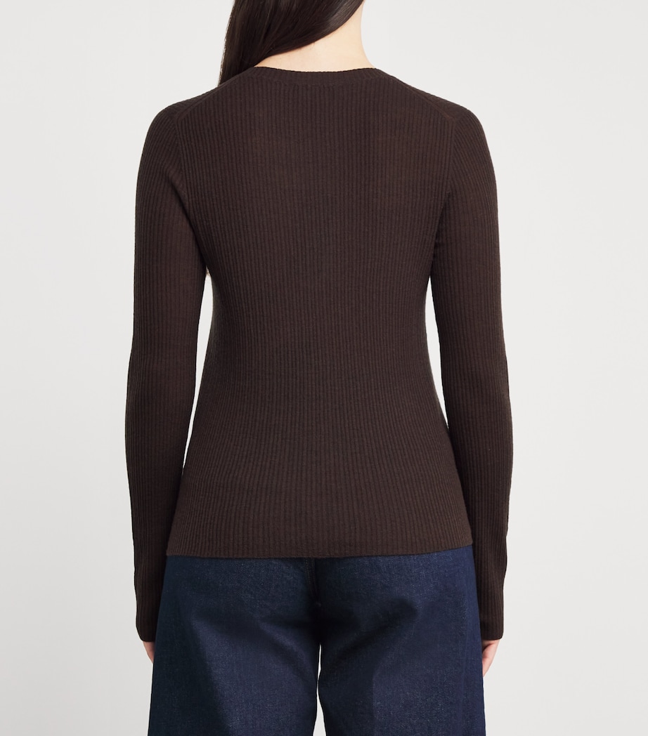 Wool-Cashmere Barely There Cardigan WARM CHOCOLATE Image 4