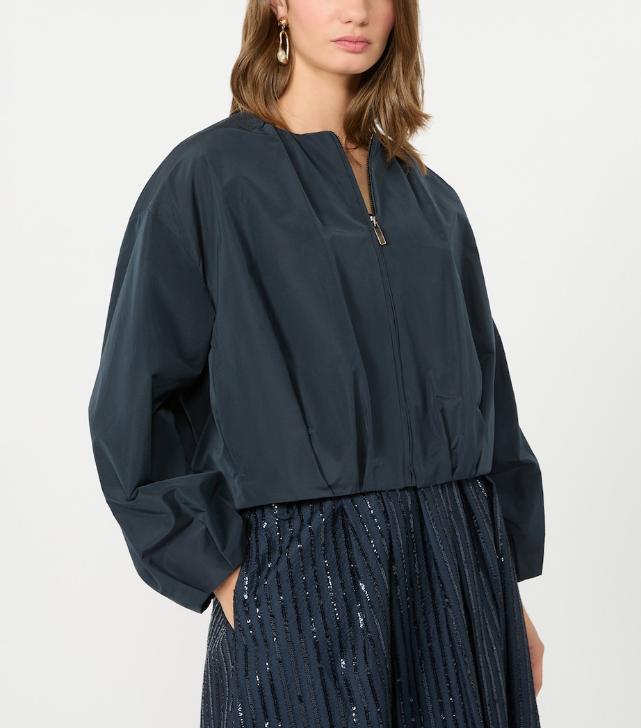 Weekend Max Mara Womens Gathered Cropped Jacket Navy Image 5
