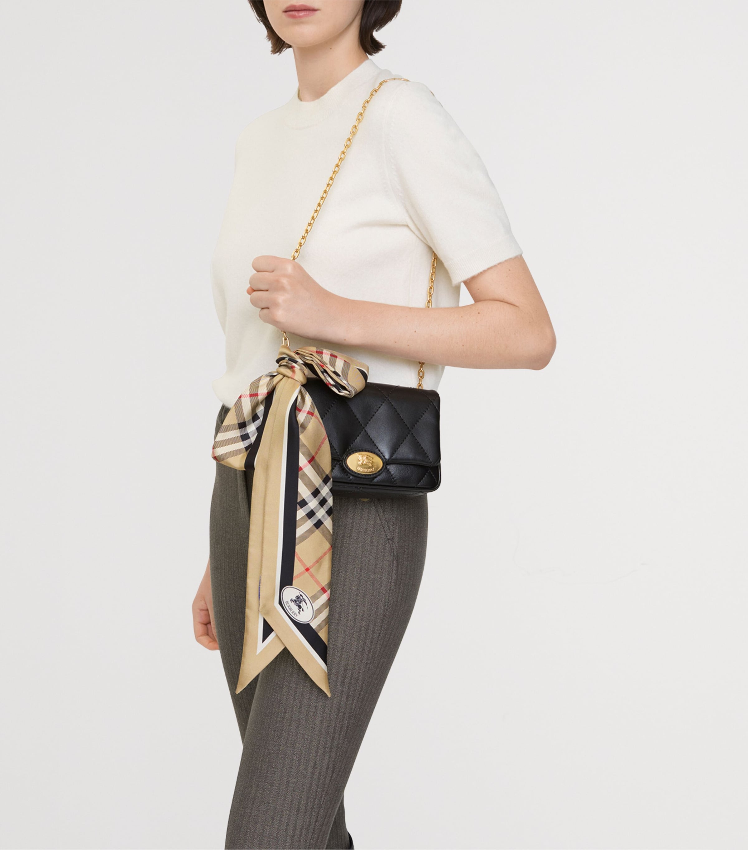 Silk Check Twilly SAND Image 4