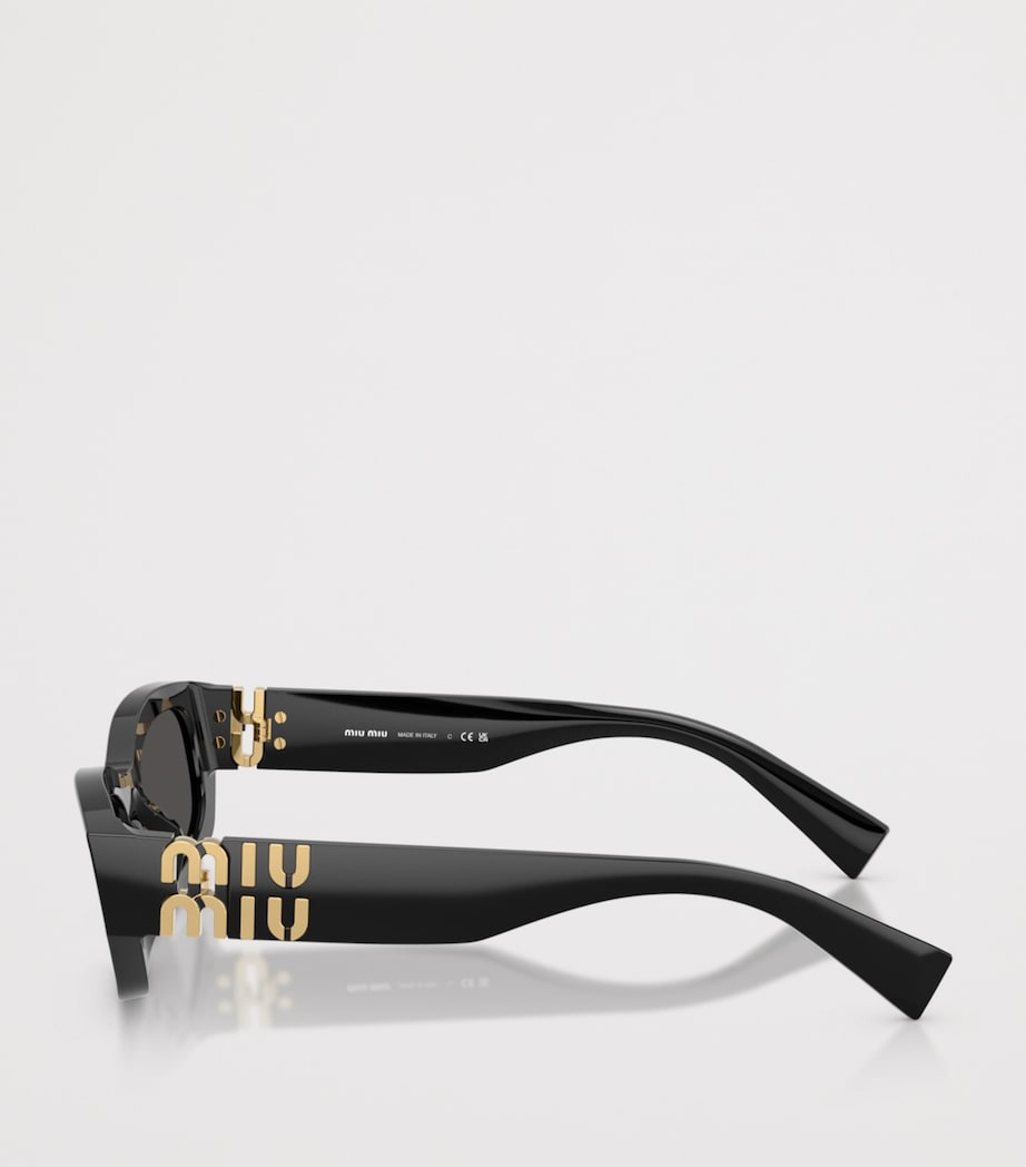 Miu Miu Irregular Rectangle Sunglasses Black Image 3