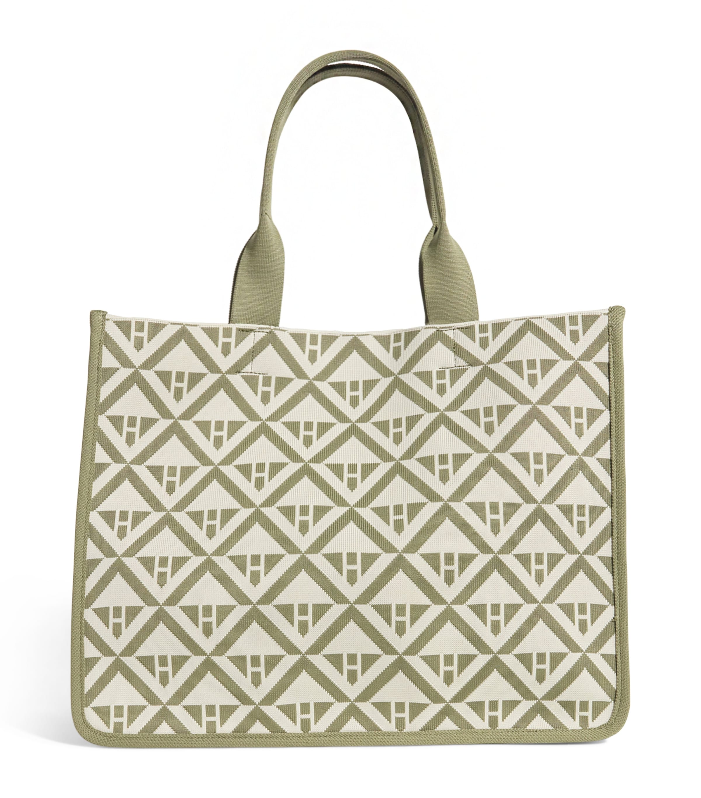 Harrods Medium Geometric Tote Bag In Green