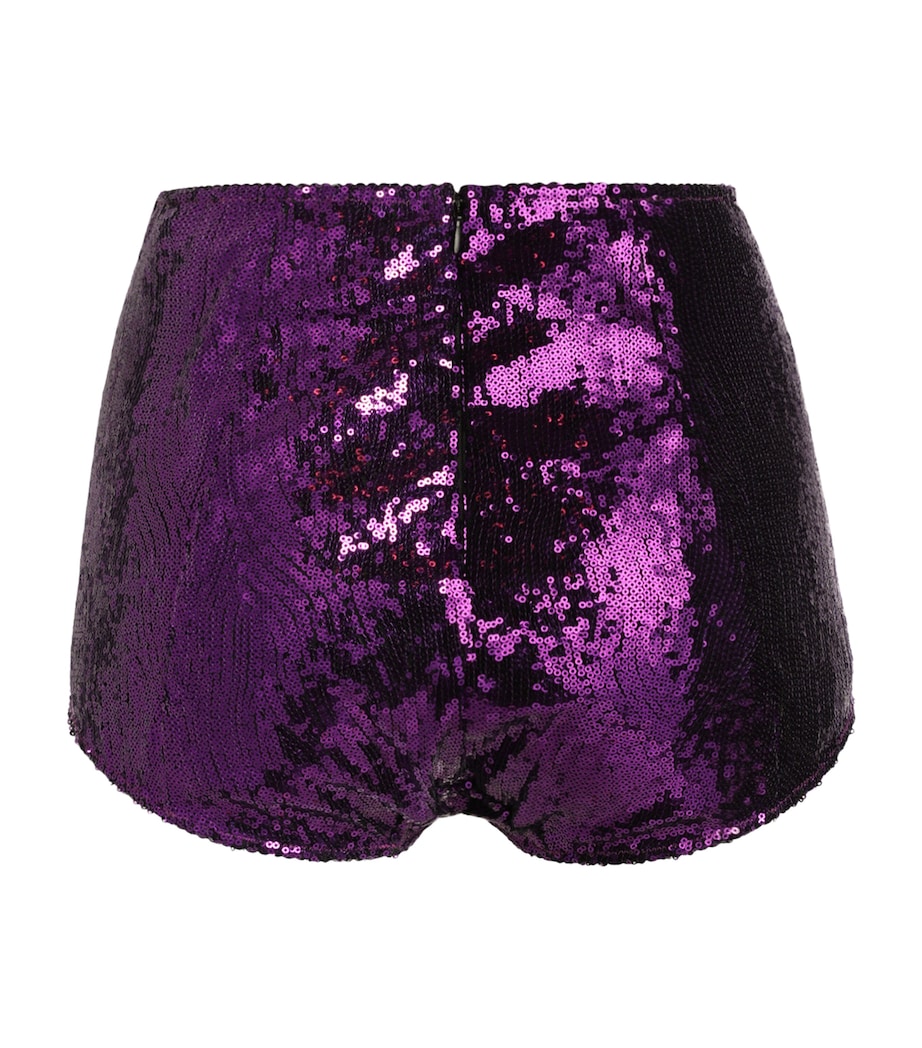 Sequinned Micro Shorts F0321-FUXIA Image 2