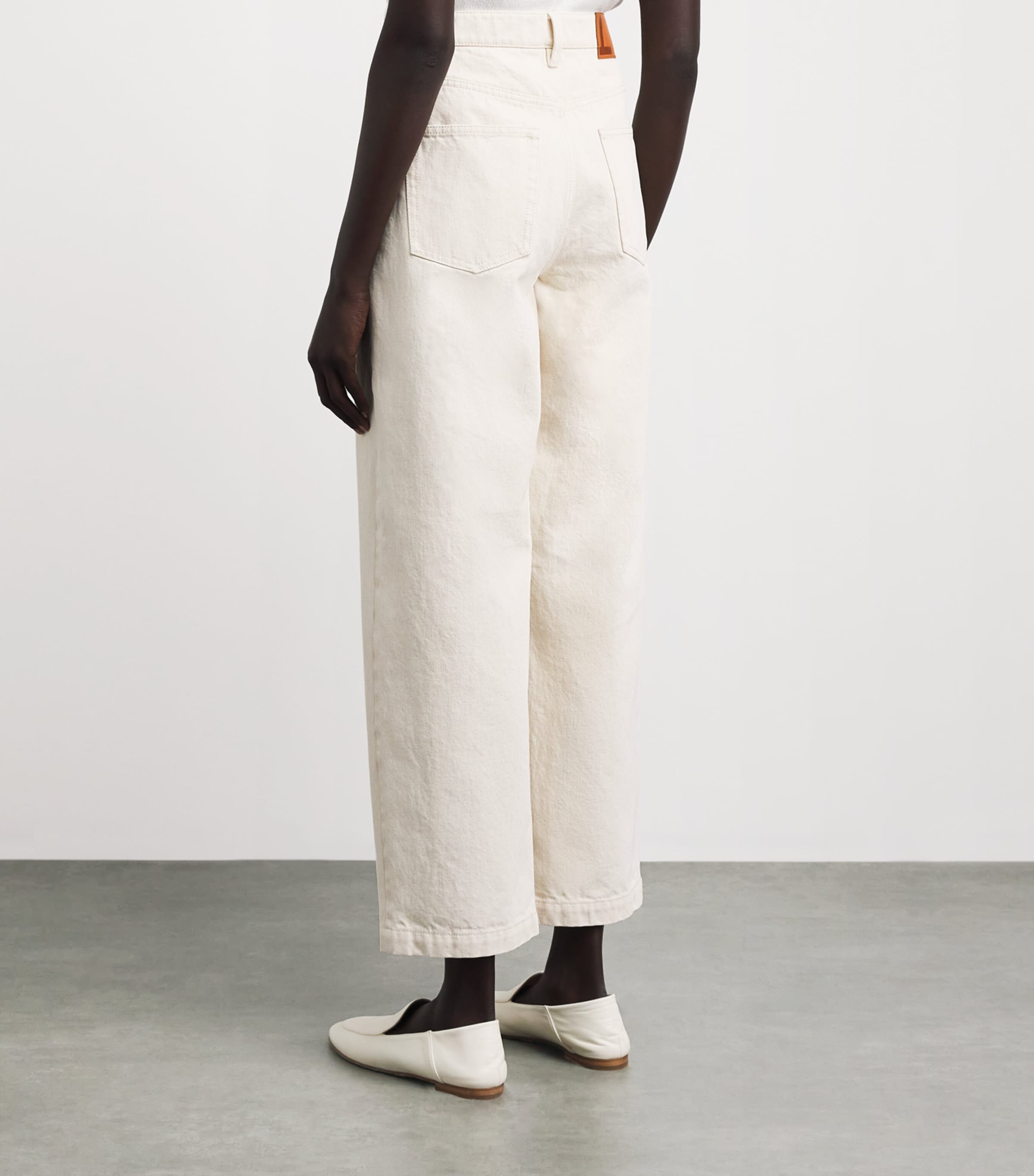 Lafayette 148 Womens Barrel-Leg Jeans Waecr Washed Ecru Image 5