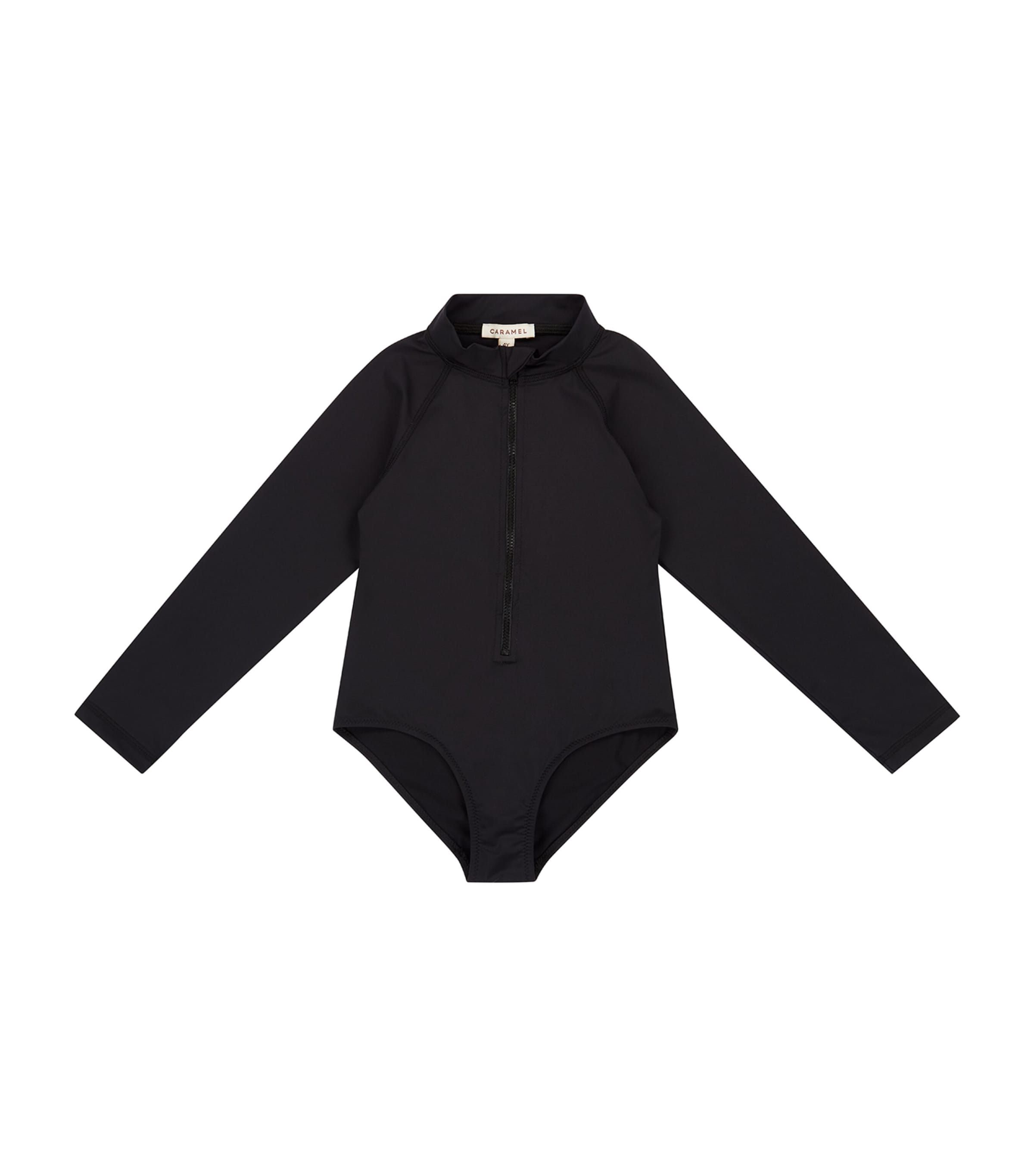 Shop Caramel Dill Long-sleeved Swimsuit In Black