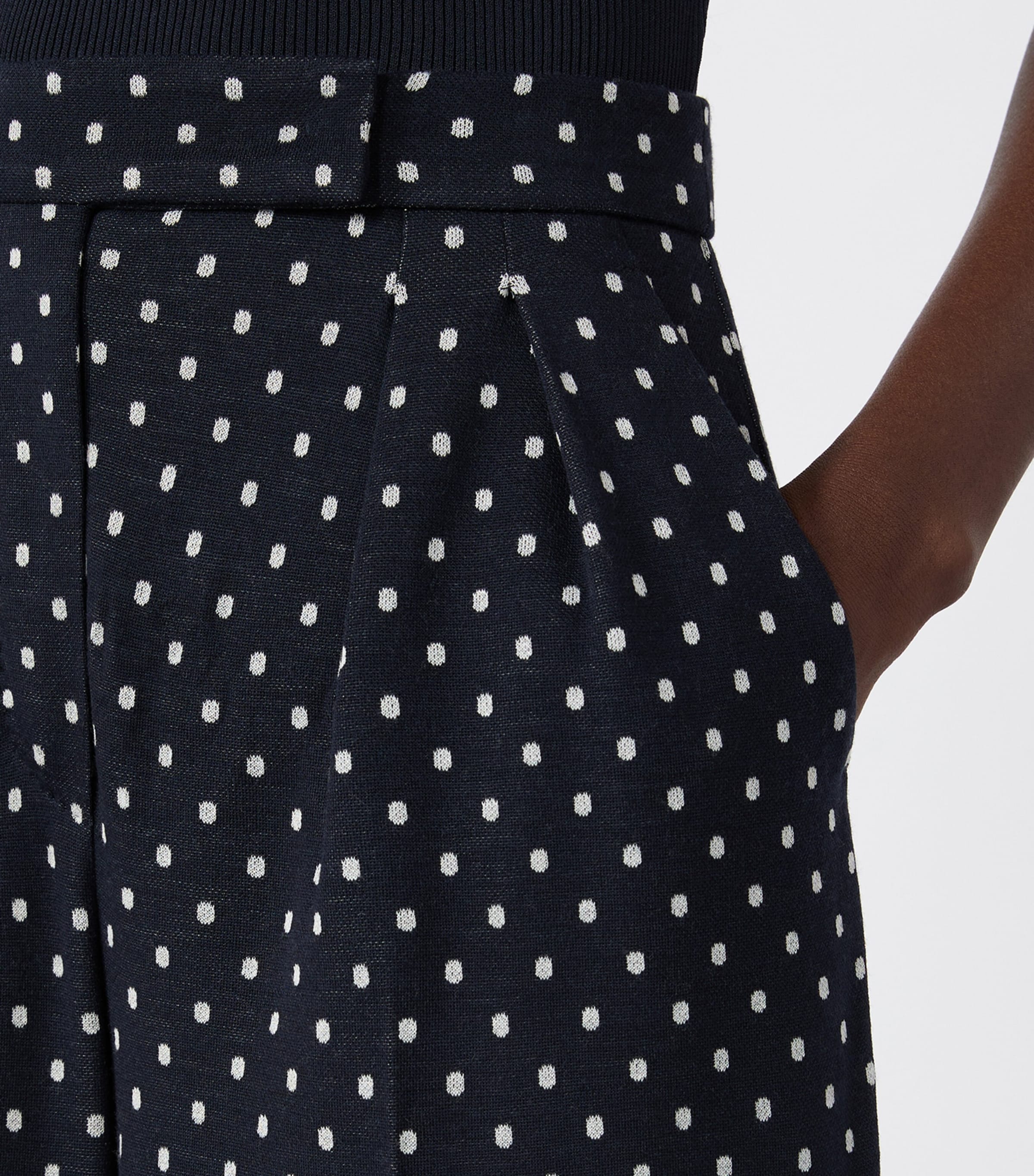 Max Mara Womens Polka Dot Wide-Leg Trousers Ultramarine Image 5