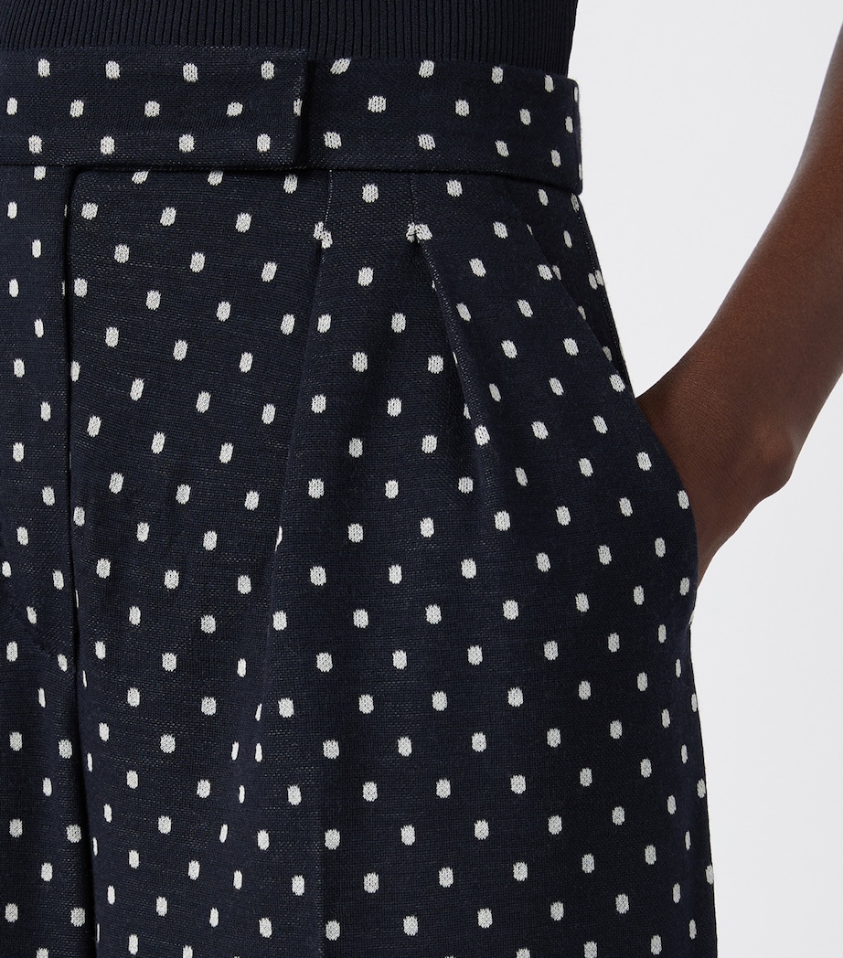 Max Mara Womens Polka Dot Wide-Leg Trousers Ultramarine Image 5