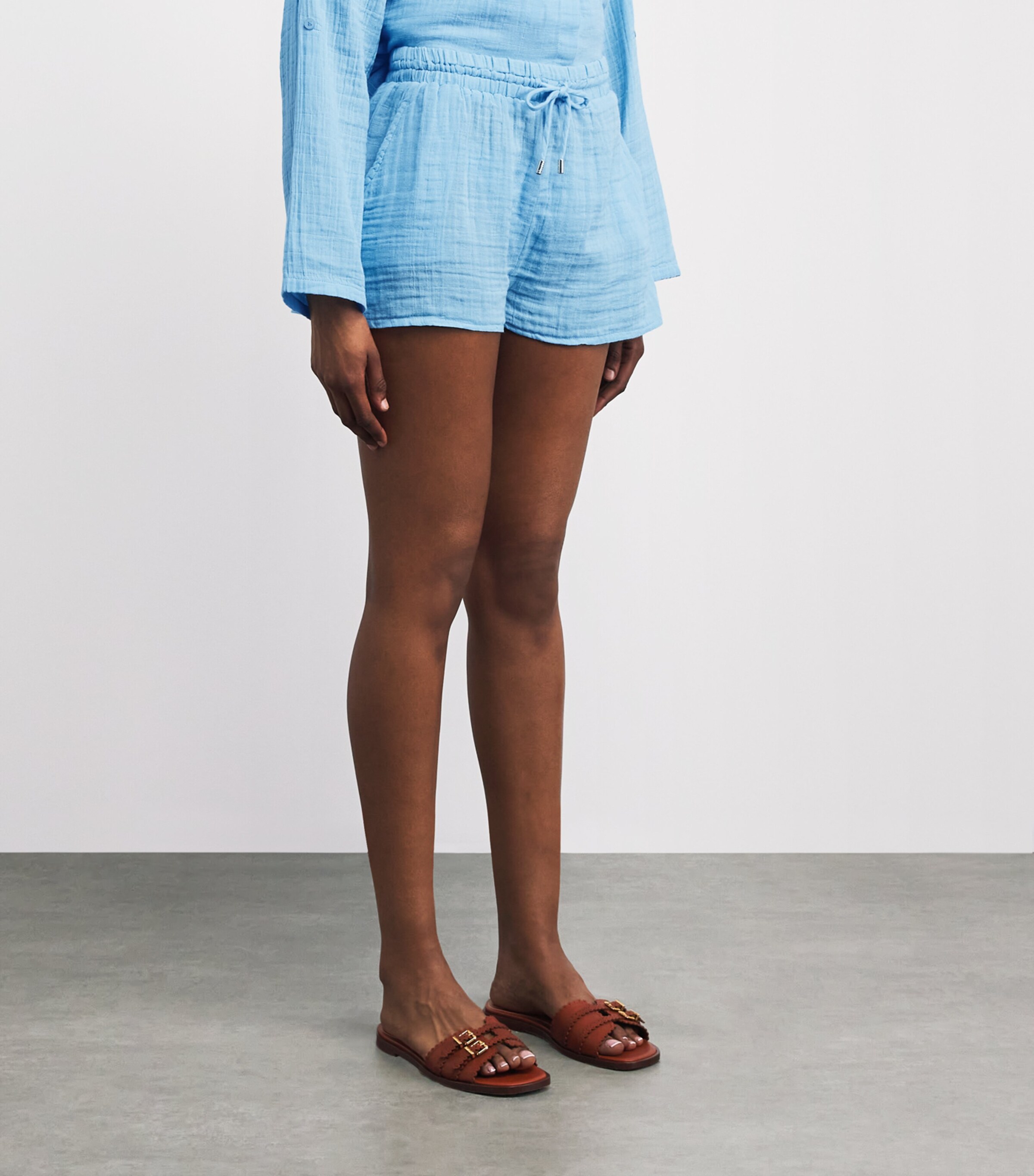 Melissa Odabash Womens Cotton Abbie Drawstring Shorts Oasis Image 4