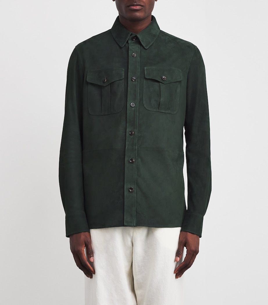 Suede Barron Overshirt EQUINE GREEN Image 3